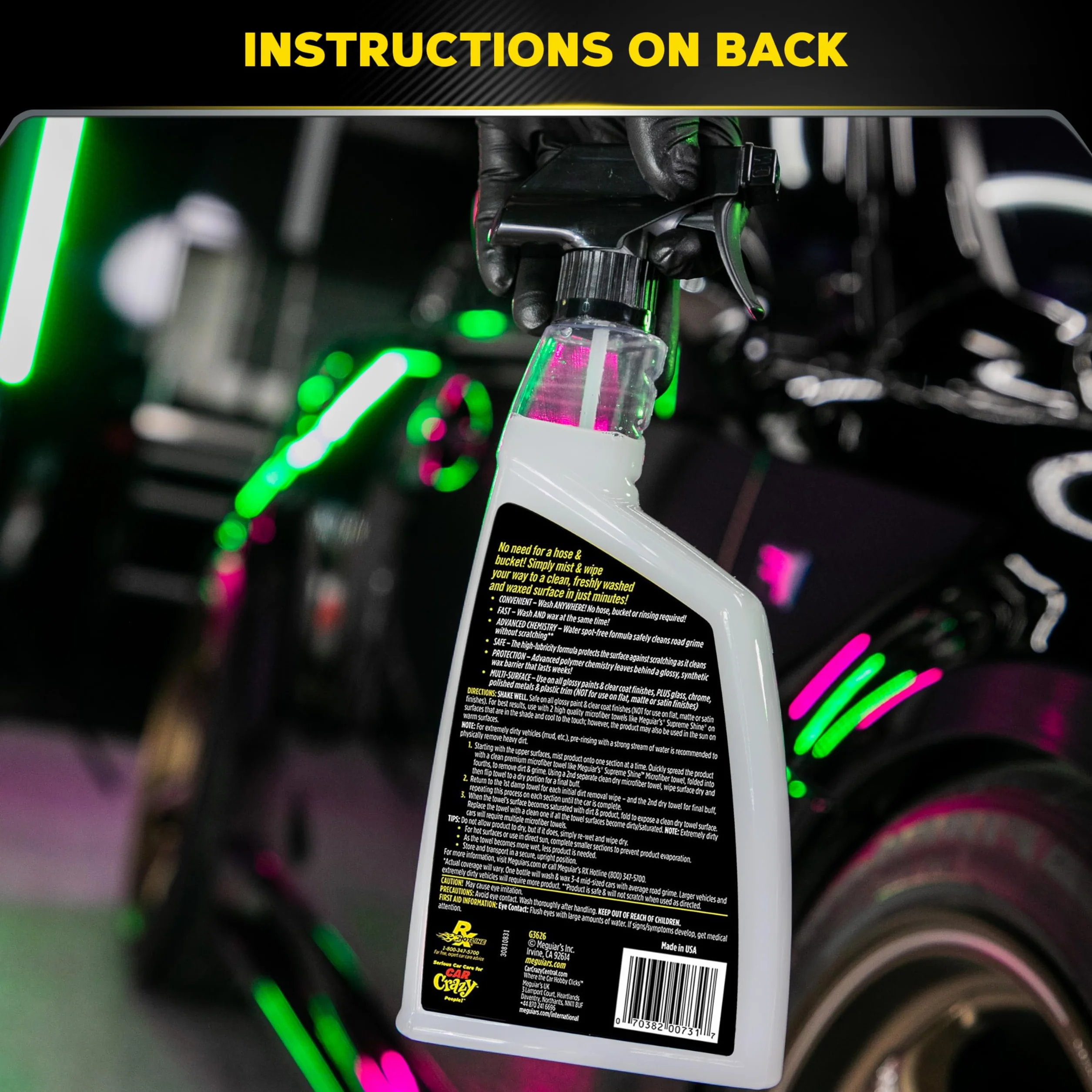Meguiar's Ultimate Mycie bezwodne i Wosk do prania na sucho, 768 ml