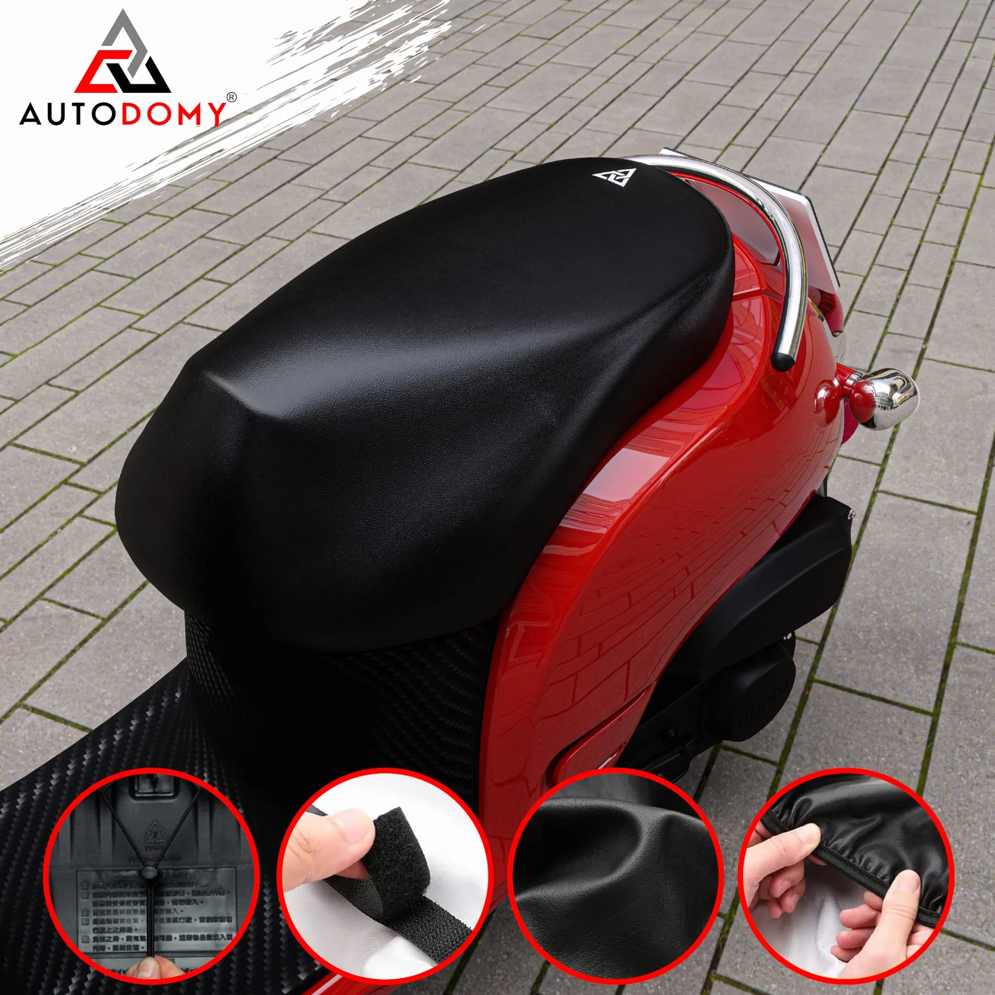 Autodomy Motocykl Seat Case Universal Waterproof Anti Scratch Dla siedzeń od 90 do 110 cm | Posiada Ochronę Przed Słońcem i Deszczem | Obowiązuje dla Wszystkich Rodzajów Motocykli (XL)