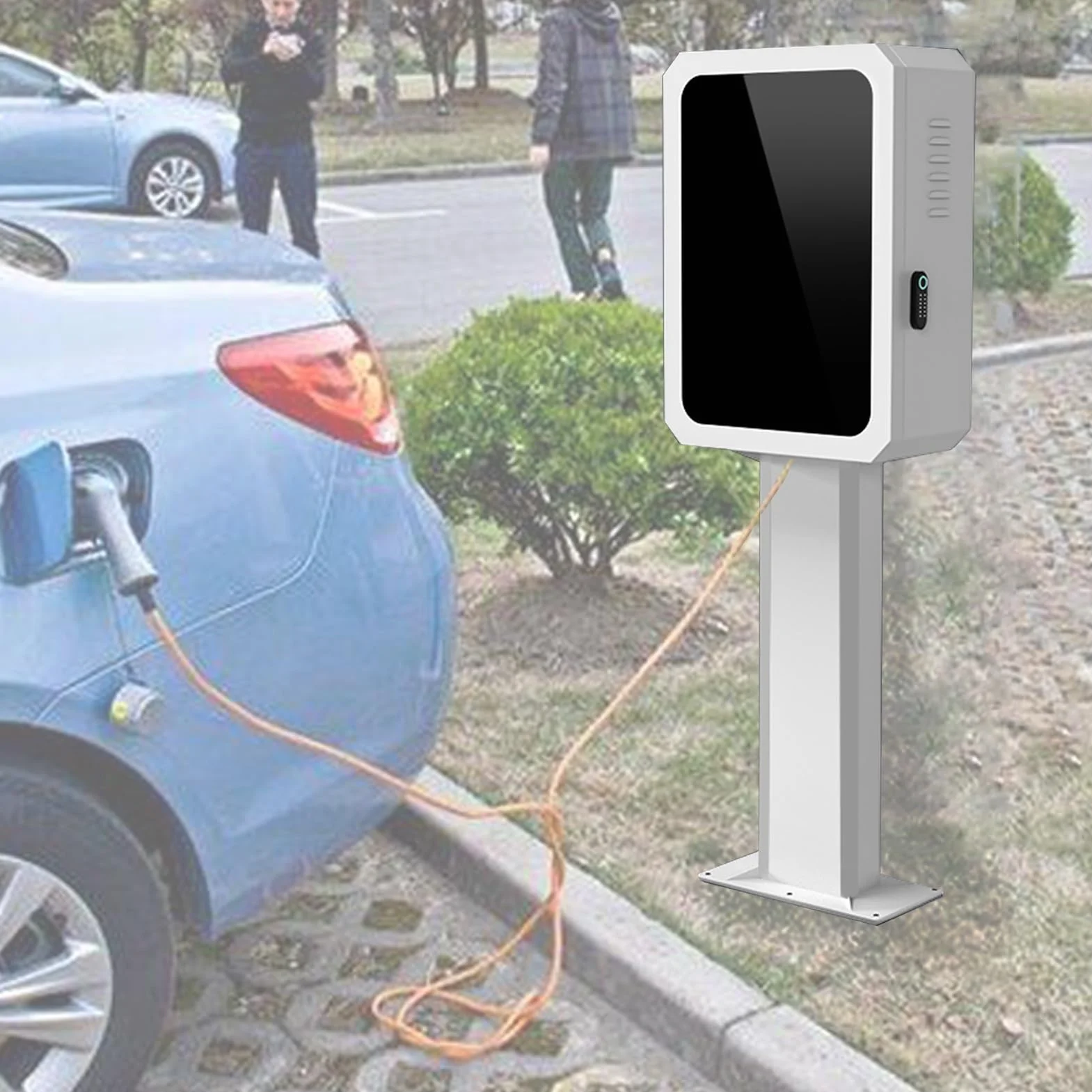 Wytrzymały stojak na ładowarkę EV, montowany na podłodze uchwyt zewnętrzny do modelu Tesla S/X/3/Y, odporny na warunki atmosferyczne, stojak ładujący do pojazdów elektrycznych, czarny/biały