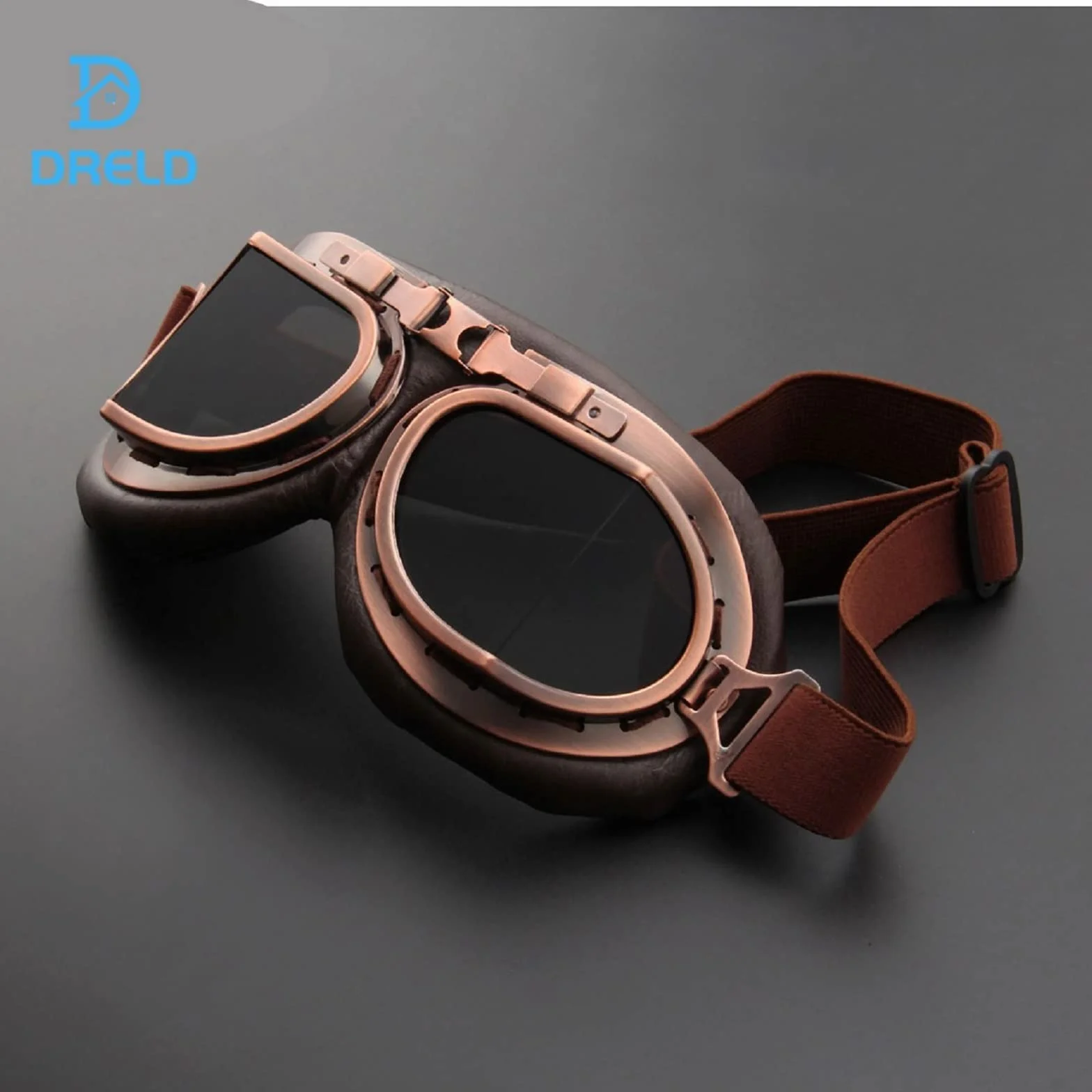 Dreld Vintage Motocykl Krążownik Gogle Okulary Przeciwsłoneczne Rower Wyścigowy Cruiser Touring Pół Kask