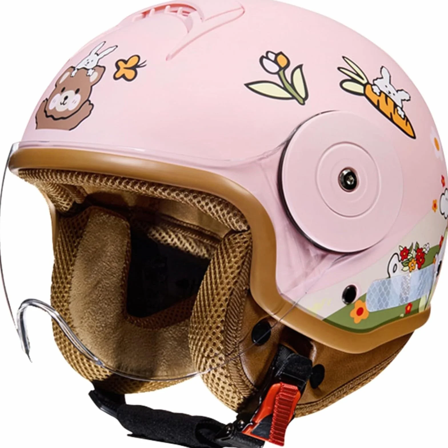 Dziecięcy kask motocyklowy, kask na skuter, kask jet z wizjerem przeciwsłonecznym, ładny kask, kask skuter dla dziewczynki, dziecięcy kask rowerowy, dla dzieci w wieku 5-12 lat