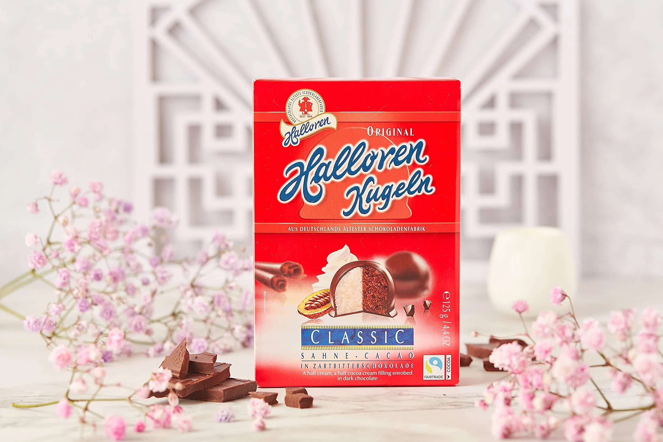 Sahne-Cacao Original Halloren kulki (125 g) • Kremowe wypełnienie sahne-cacao pokryte gorzką czekoladą • Pomysł na prezent