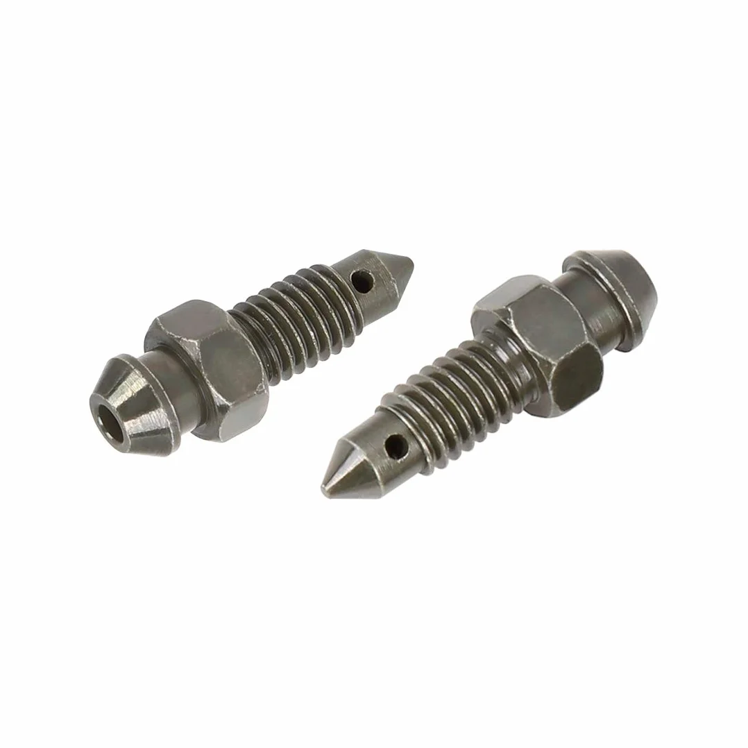 F FIERCE CYCLE 2 sztuki śruby odpowietrzające M6 x 1 mm z nasadką, śruba drążona do motocykla