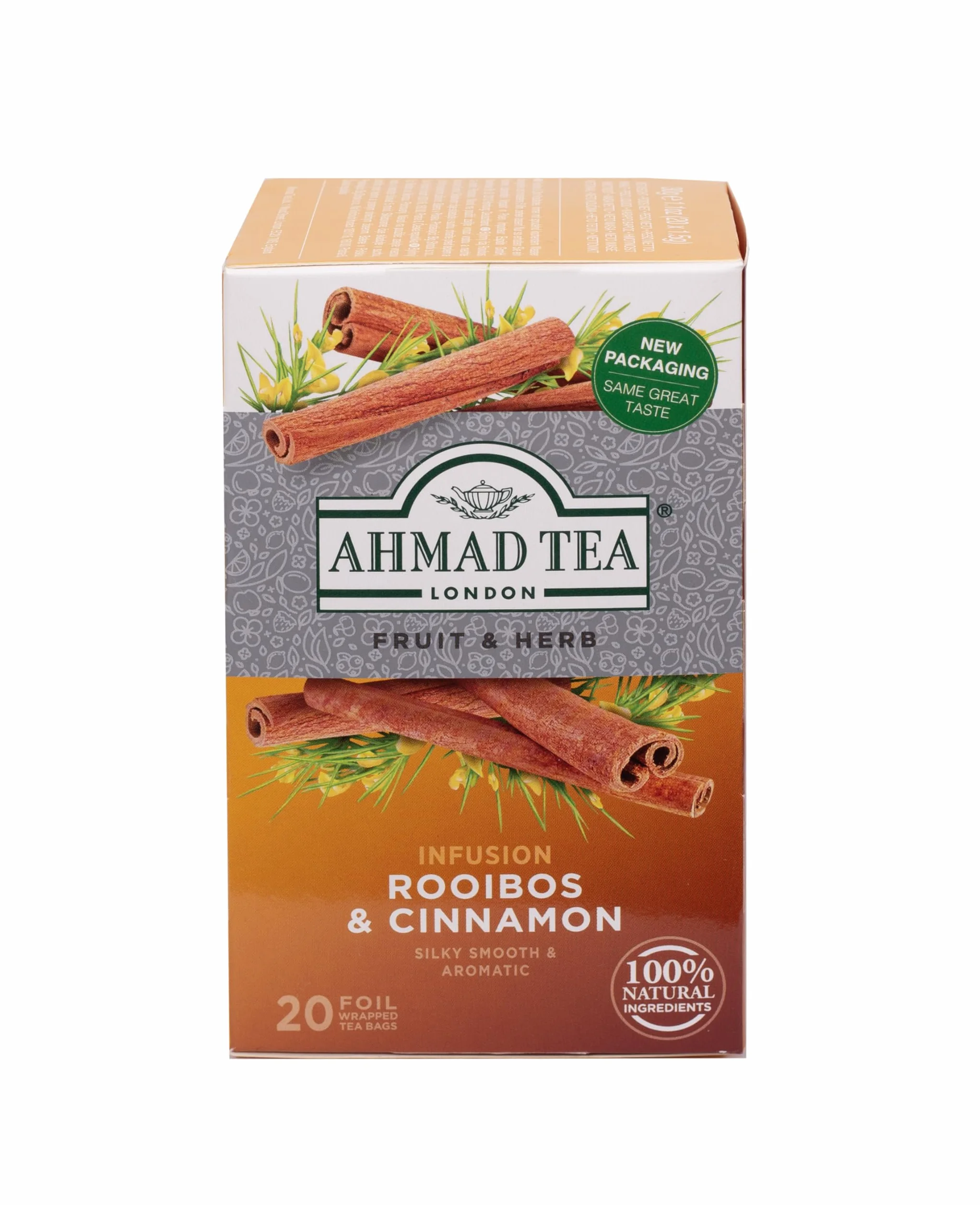 Ahmad Tea Rooibos & cynamon napar owocowy i ziołowy 20 herbatek