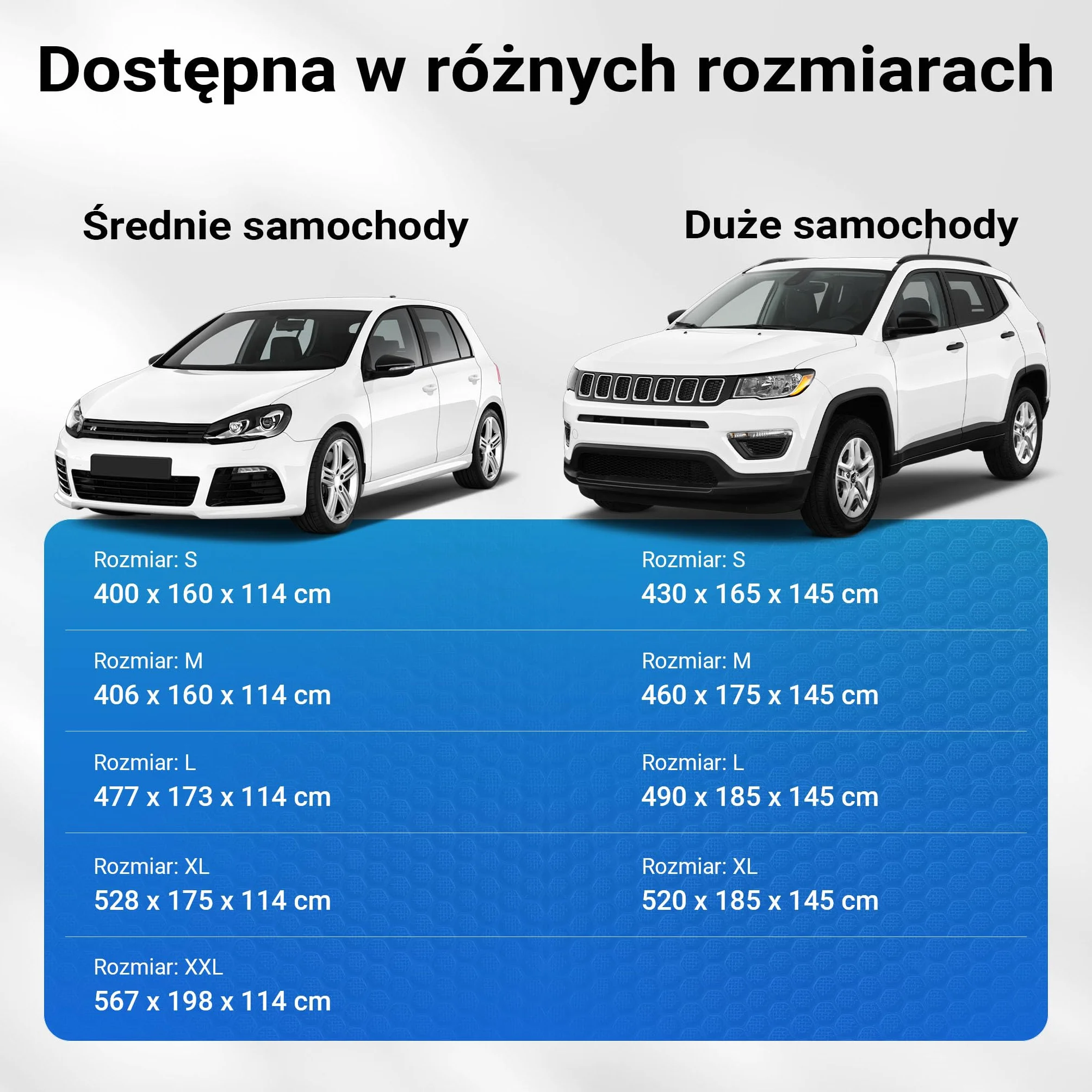 XPOtool Pokrowiec na samochód XXL ochrona przed gradem śniegiem i deszczem wodoodporna przykrywka