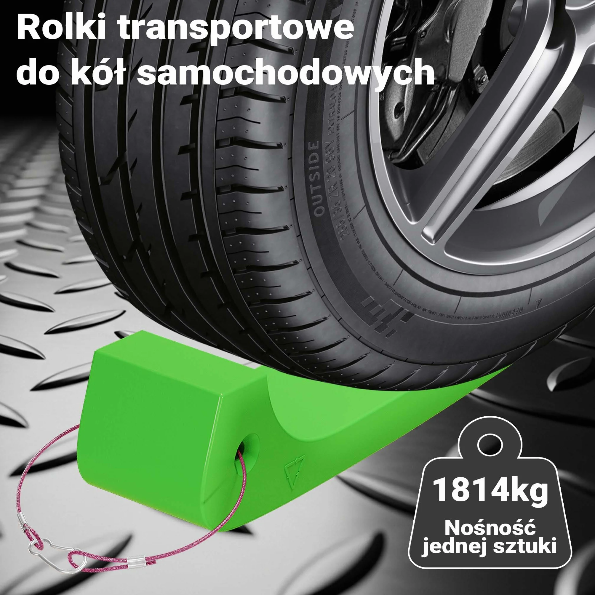 Wiltec Kliny pod koła 4x do auta, kampera i przyczepy kempingowej do 1814 kg obciążenia na klin, blokada pod koła z HDPE, zestaw stabilizujący transport