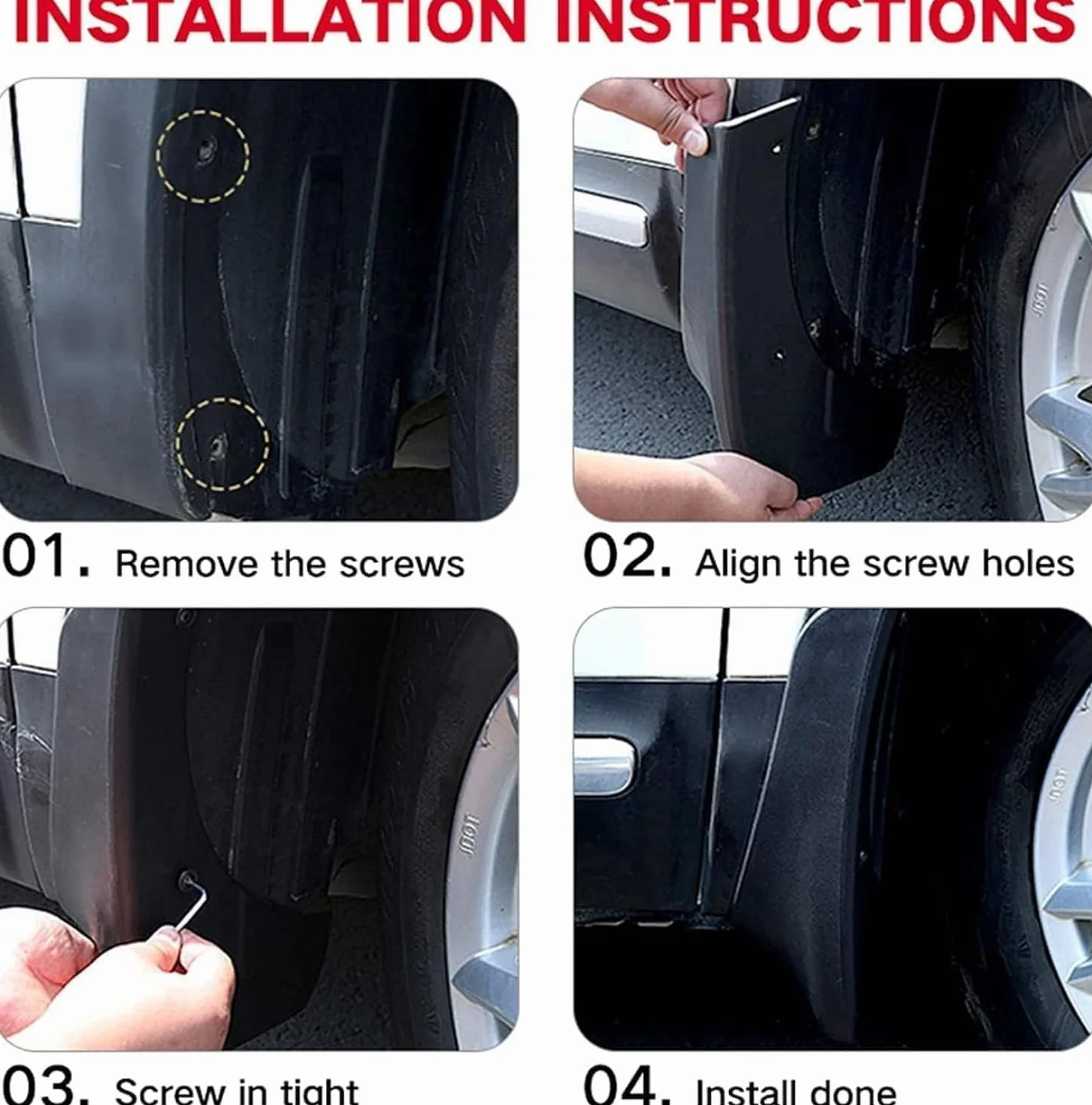 4 szt. Błotniki dla Mercedes Benz Klasa C W204 2008-2014 W205 2015-2019 C200 C260 Chlapacze Przedni tylny błotnik kół Stylizacja akcesoriów do nadwozia
