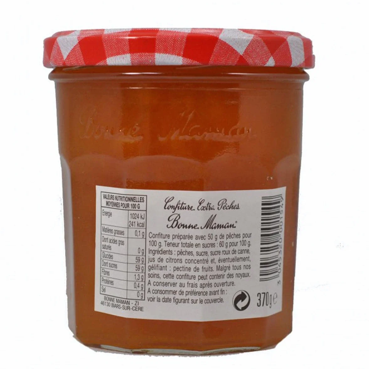 Bonne Maman Dżem peche z Francji Brzoskwini, 370 gramów
