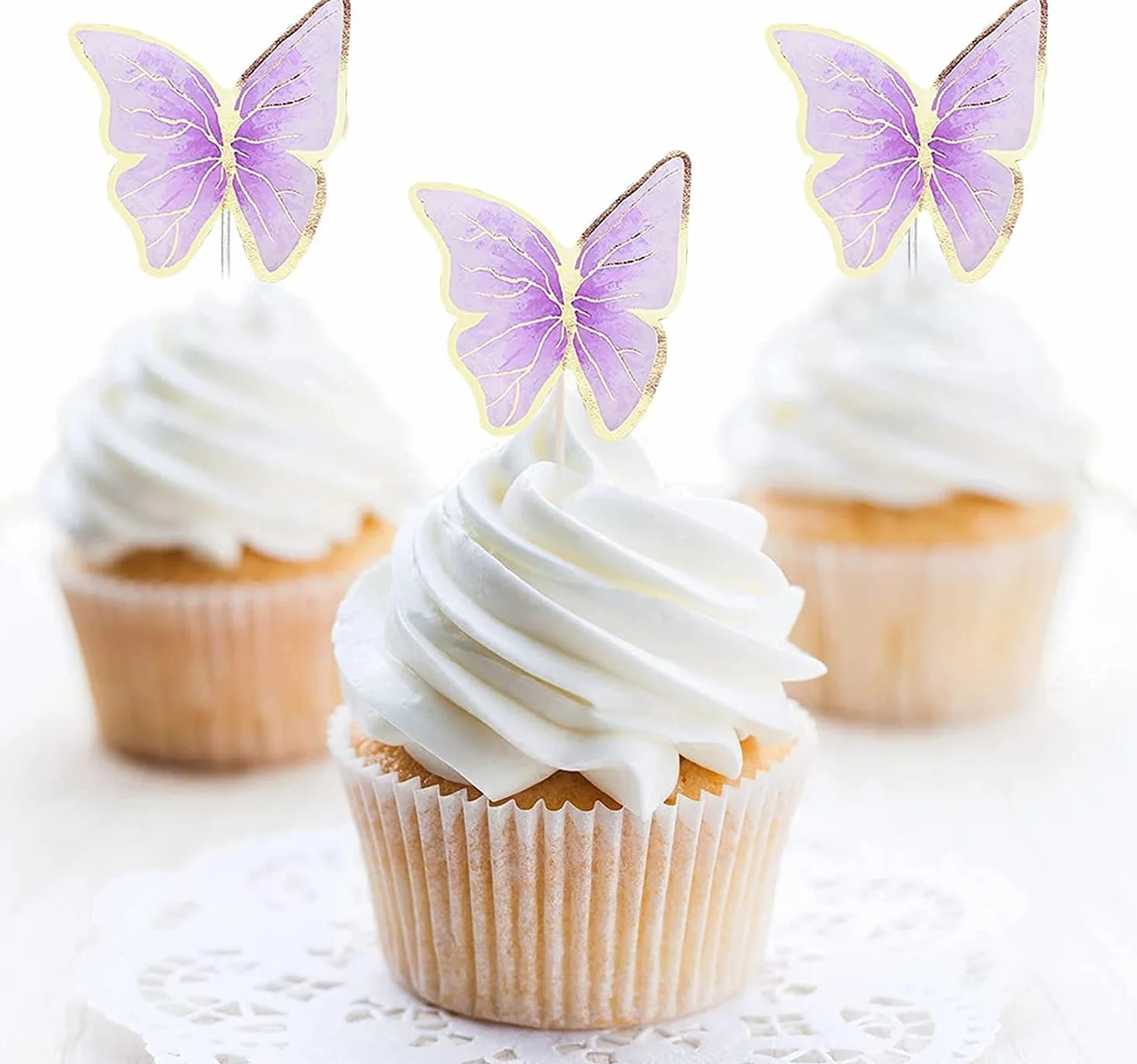 3D Motyl Topper na tort Mieszany rozmiar, Motyl Ozdoby na babeczki, Dekoracje na Ciasto, Mieszany rozmiar, Motyl Topper na Urodziny Motyw Ślubny Artykuły Dekoracja Ścienna - 30 szt. - Różowy