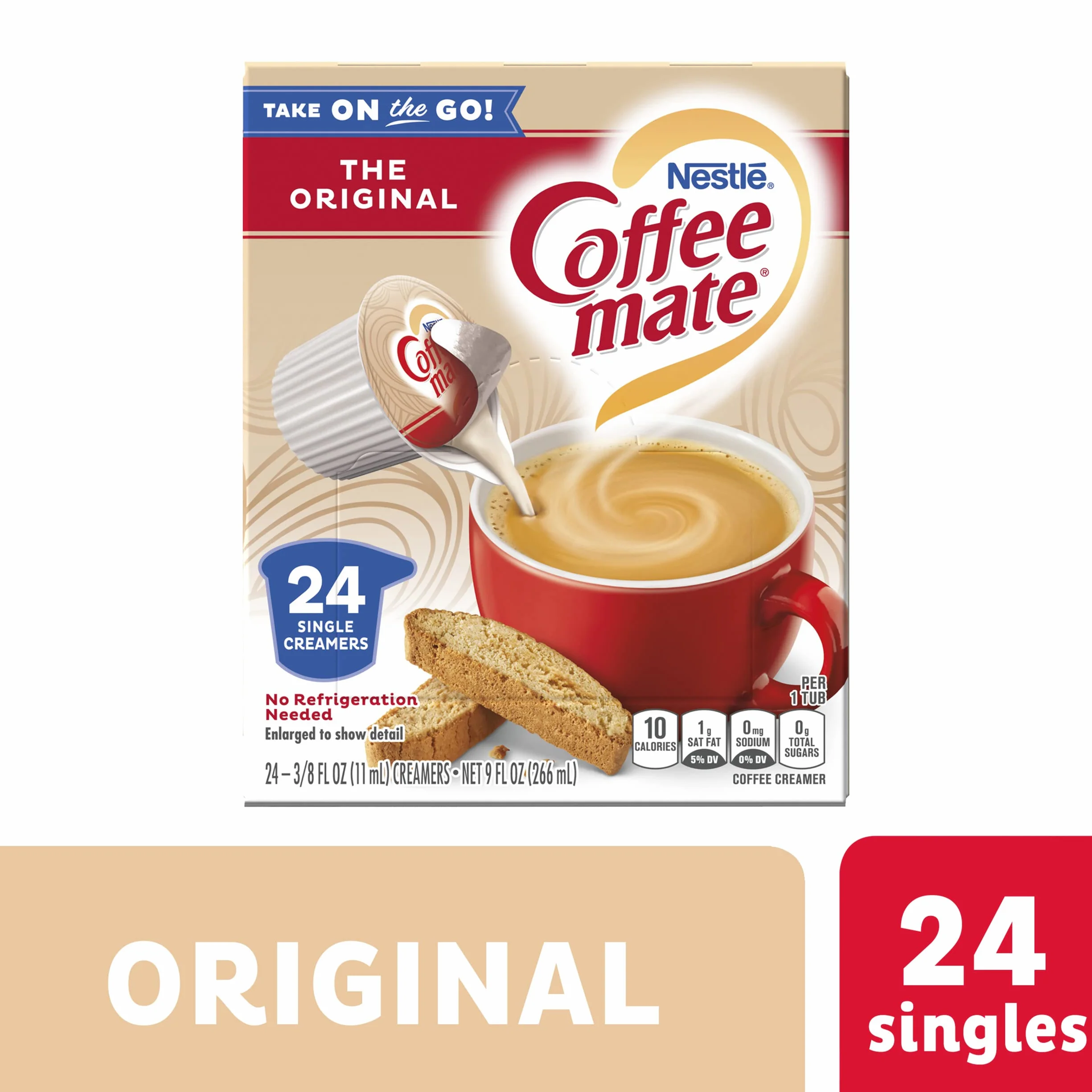 Coffee-mate Coffee Creamer Liquid Singles, oryginalny, 24 liczba (opakowanie 4 szt.)