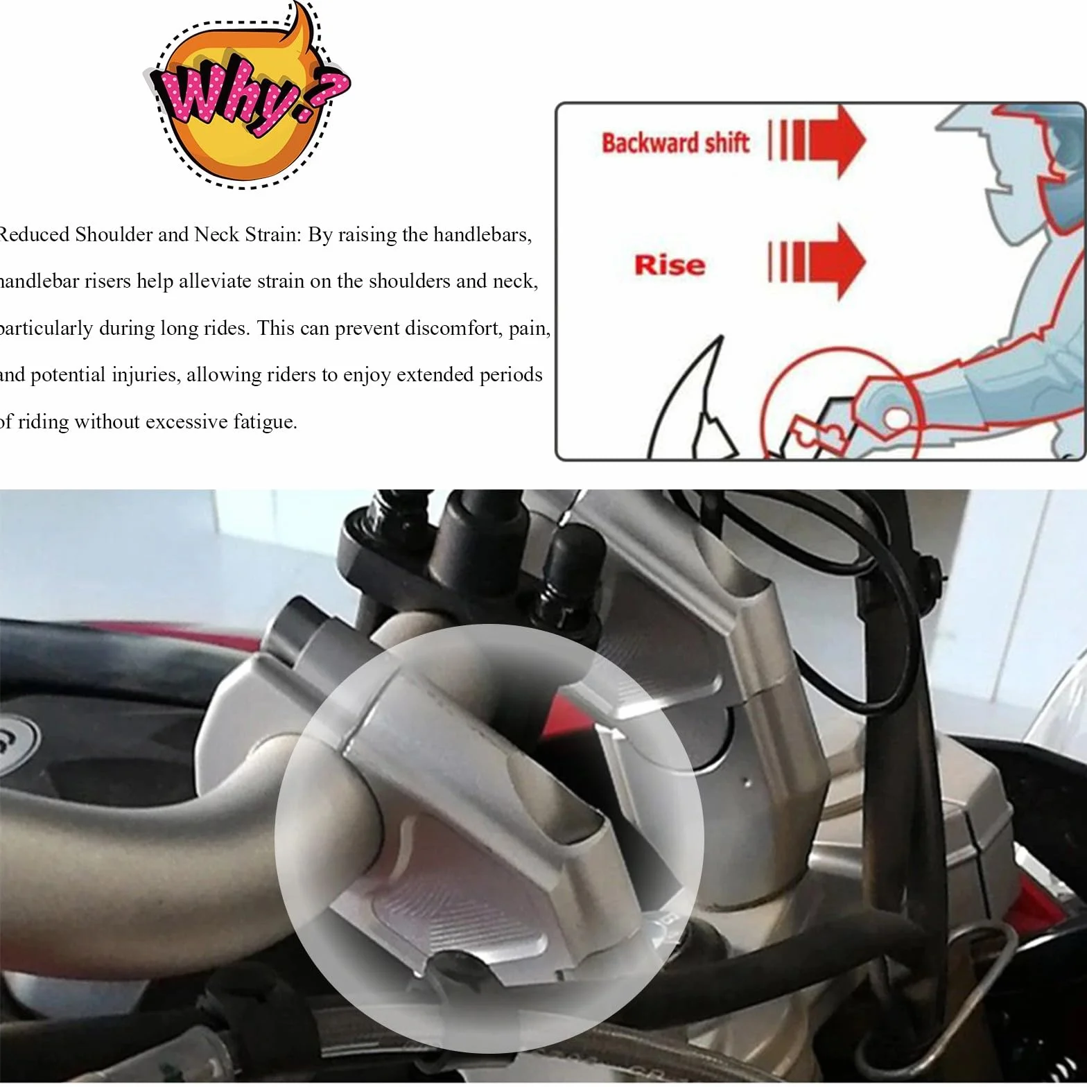 Podwyższacz kierownicy motocyklowej 38 mm aluminiowy kompatybilny BMW F800GS 2008-2017 F800R 2015-2017 F800GT 2013-2017 srebrny