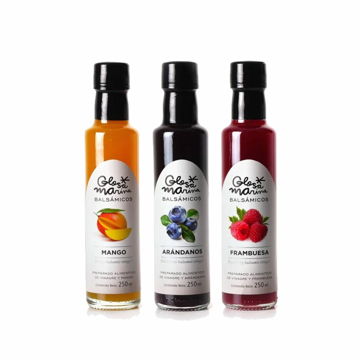 GLOSA MARINA 3-pak dla smakoszy *ISLAS BALEARES* Krem balsamiczny Mango, Borówka amerykańska, Malina (3 x 250ml)