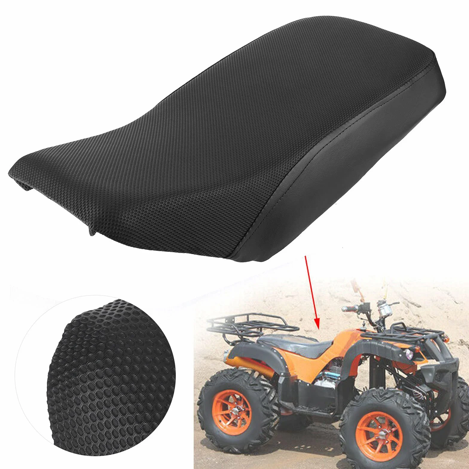 Siodełko Motocyklowe, Uniwersalne Siedzisko Pojazdu Terenowego Plastikowa Poduszka Siedziska Siedzisko Motocyklowe Nadaje Się do Większości Motocykli ATV Quad o Pojemności 110 Cm3-125 Cm3