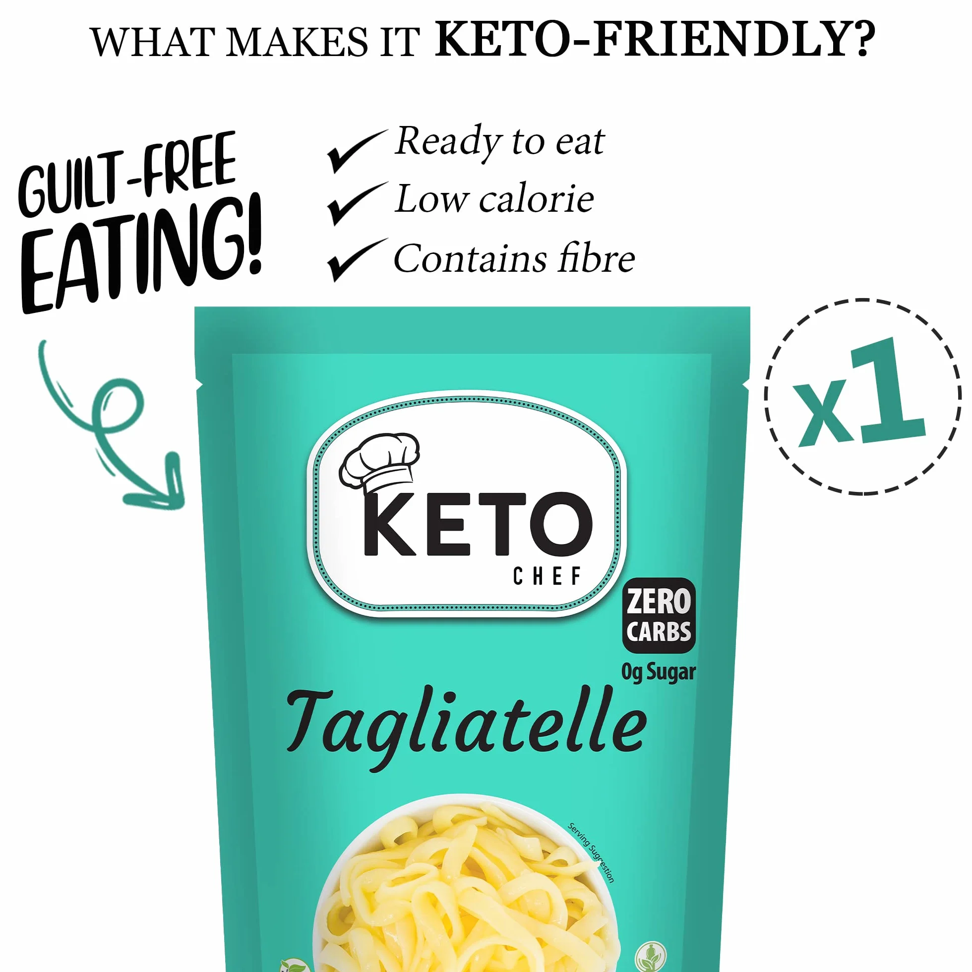 Keto Bezglutenowe Konjac Tagliatelle Wegańskie Bez Cukru Makaron Niskowęglowodanowy Gotowy do Spożycia 270 g