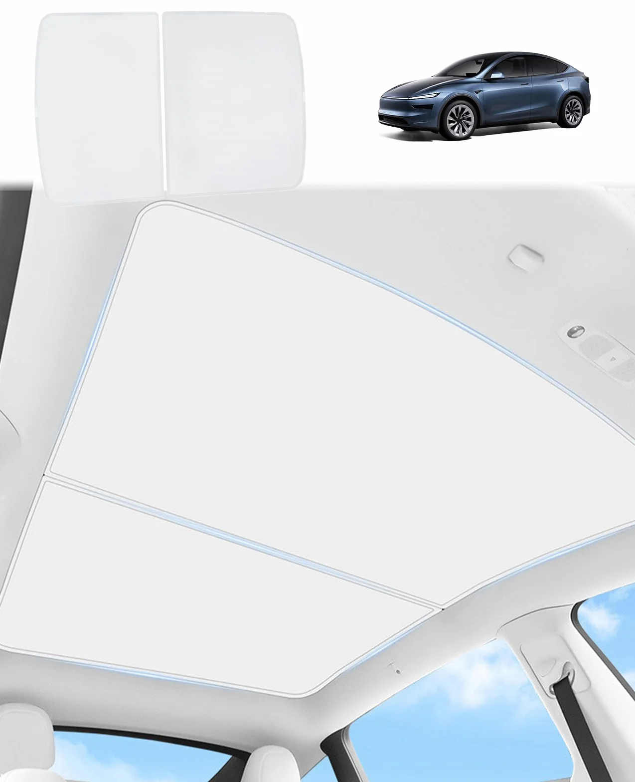 GAFAT Nowy osłon słoneczny dla Tesla Model Y Juniper 2025 2026 ze szklanym dachem, osłona słoneczna na dach bez przesiąkania, izolacja i refleksja zintegrowane, parasol wewnętrzny, ochrona przed UV