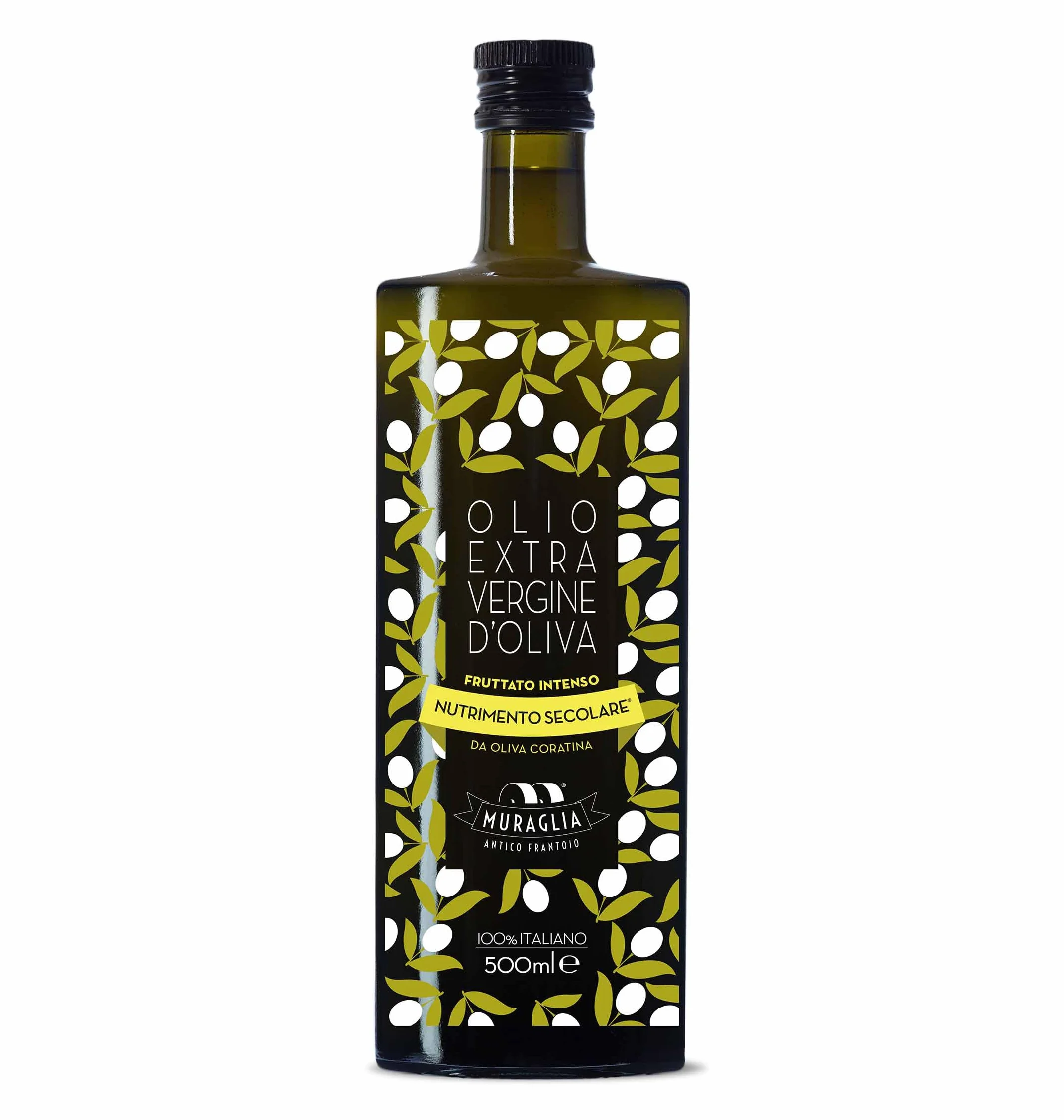 Szklana butelka Frantoio Muraglia z oliwą z oliwek extra virgin intensywnie owocową 500 ml