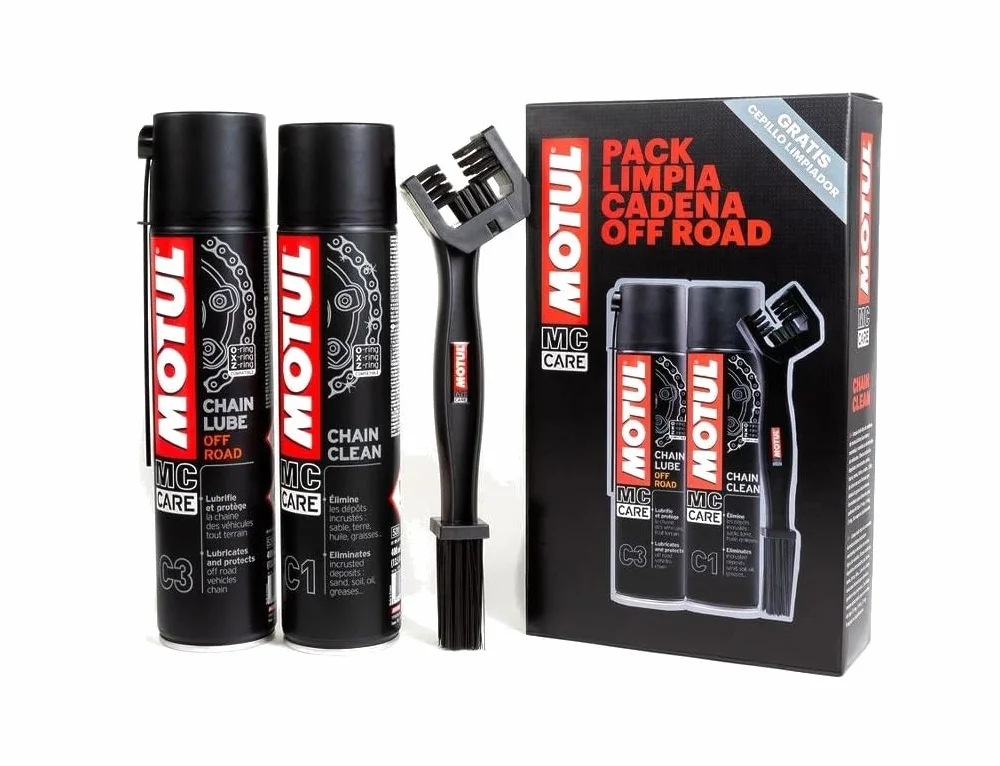 109918 – zestaw do czyszczenia i smarowania łańcuchów motocyklowych offroad (c1 + c3)
