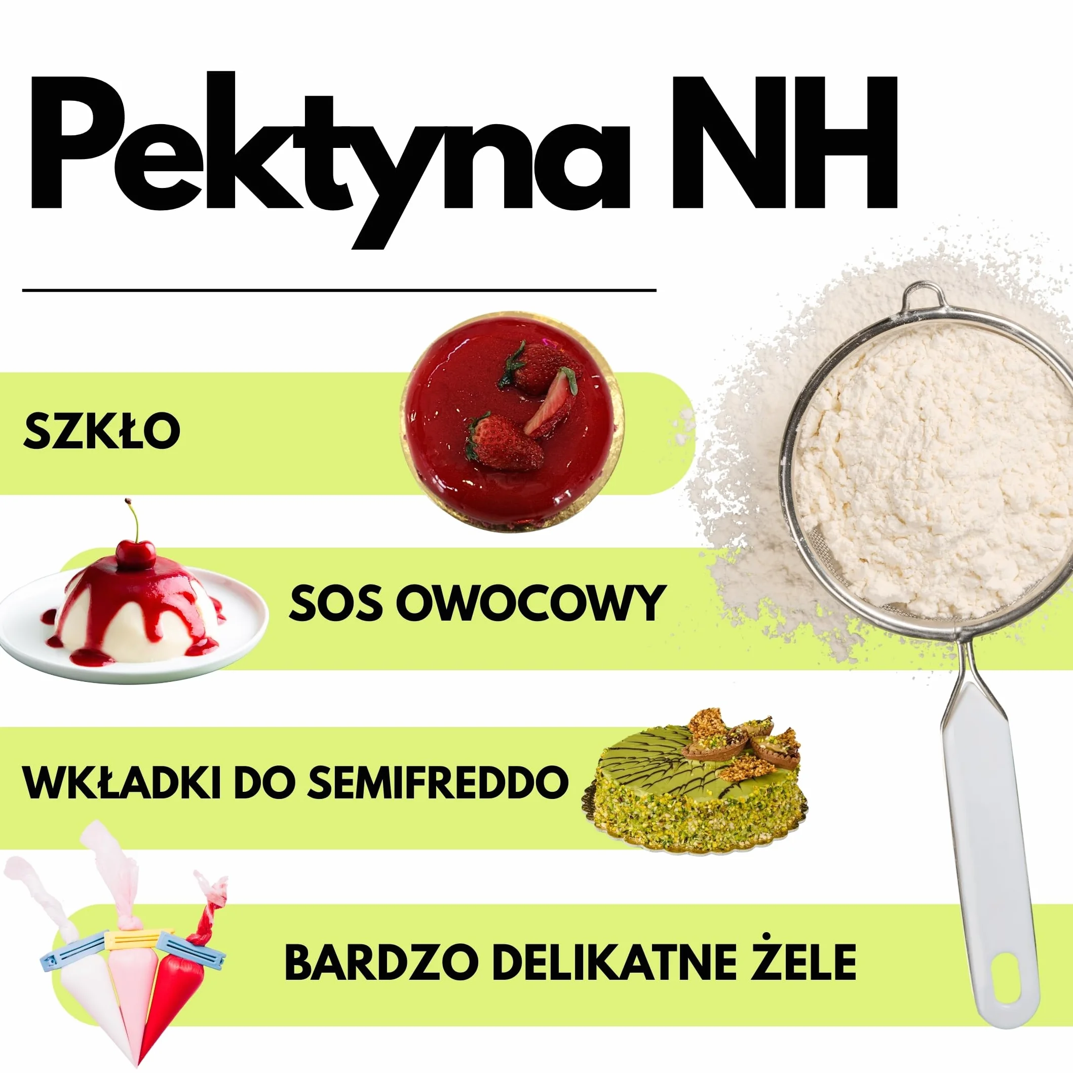 SaporePuro – Pektyna NH 50 g | Idealna do Nappage, Polew i Galaretek | Wysoka Uniwersalność, Rozpuszczalna w Wodzie, Bezglutenowa