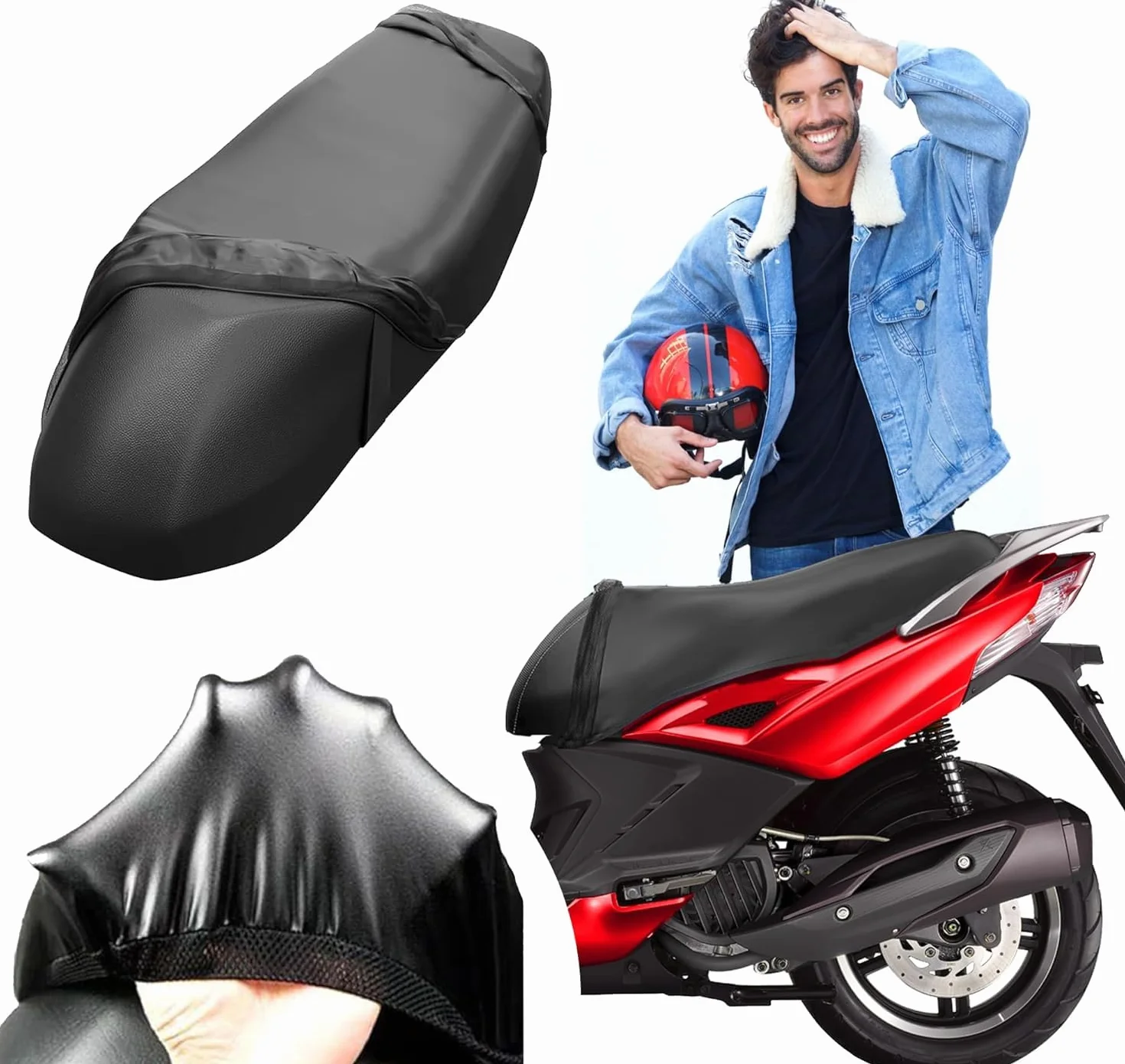 Autodomy Motocykl Seat Case Universal Waterproof Anti Scratch Dla siedzeń od 90 do 110 cm | Posiada Ochronę Przed Słońcem i Deszczem | Obowiązuje dla Wszystkich Rodzajów Motocykli (XL)