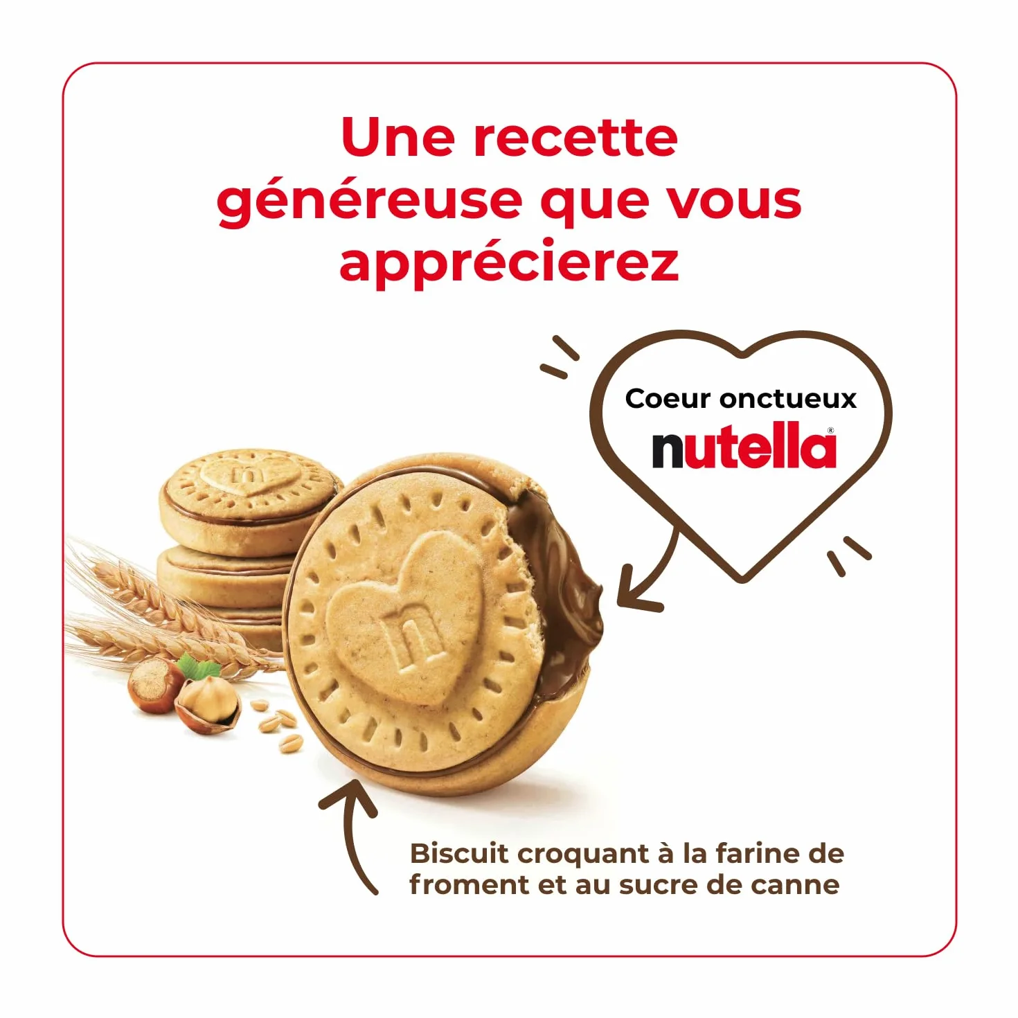 Nutella Ciasteczka Złote chrupiące serce format rodzinny 28 x 3