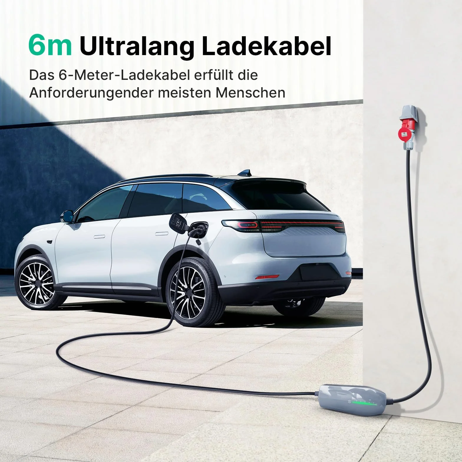 Kabel ładujący typu 2 11 KW EV ładowarka z wtyczką CEE trójfazowa mobilna stacja ładująca Wallbox EVSE IEC 62196-2 6 metrów