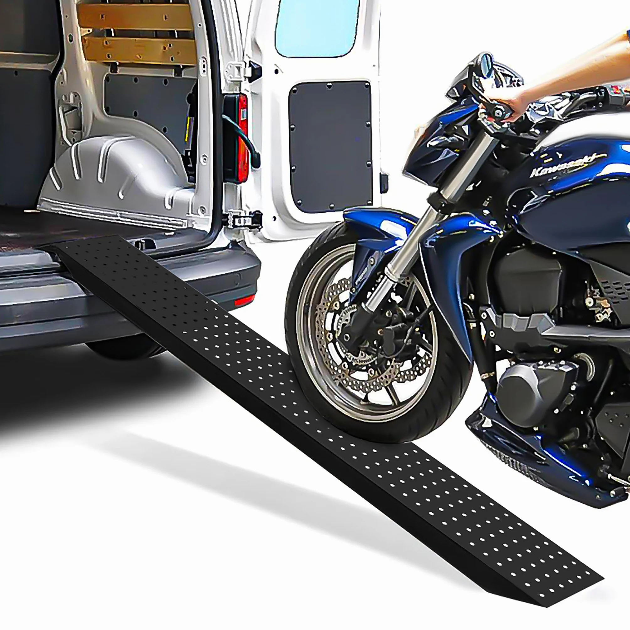 UISEBRT Rampa najazdowa, 2 sztuki, rampa załadunkowa, do 400 kg – 135 cm, stal ocynkowana, szyna załadunkowa, antypoślizgowa rampa do przyczepy, do samochodu, motocykla, kosiarki, kolor czarny