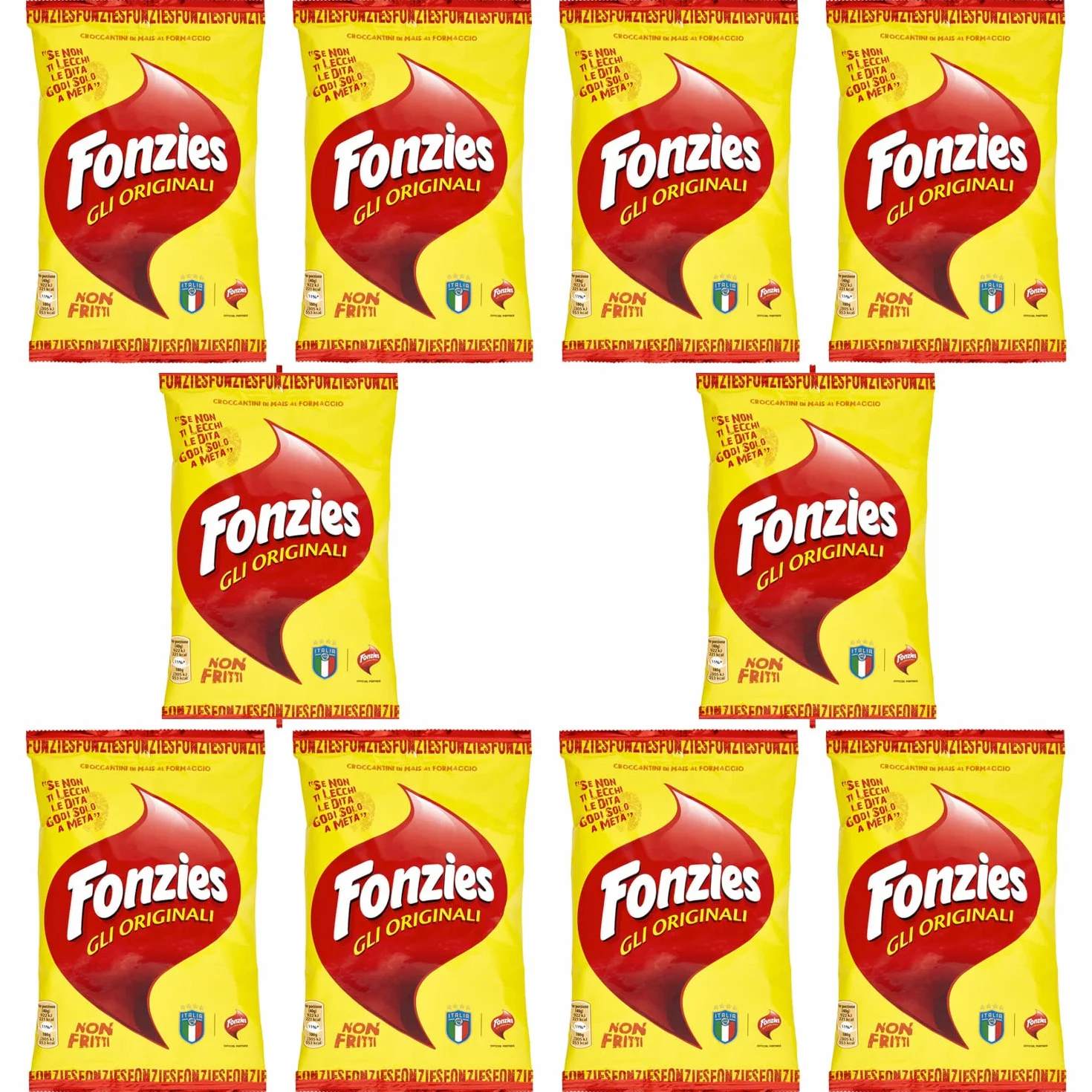 10 x Fonzies Gli Originali "przekąska kukurydziana o smaku sera", 40 g