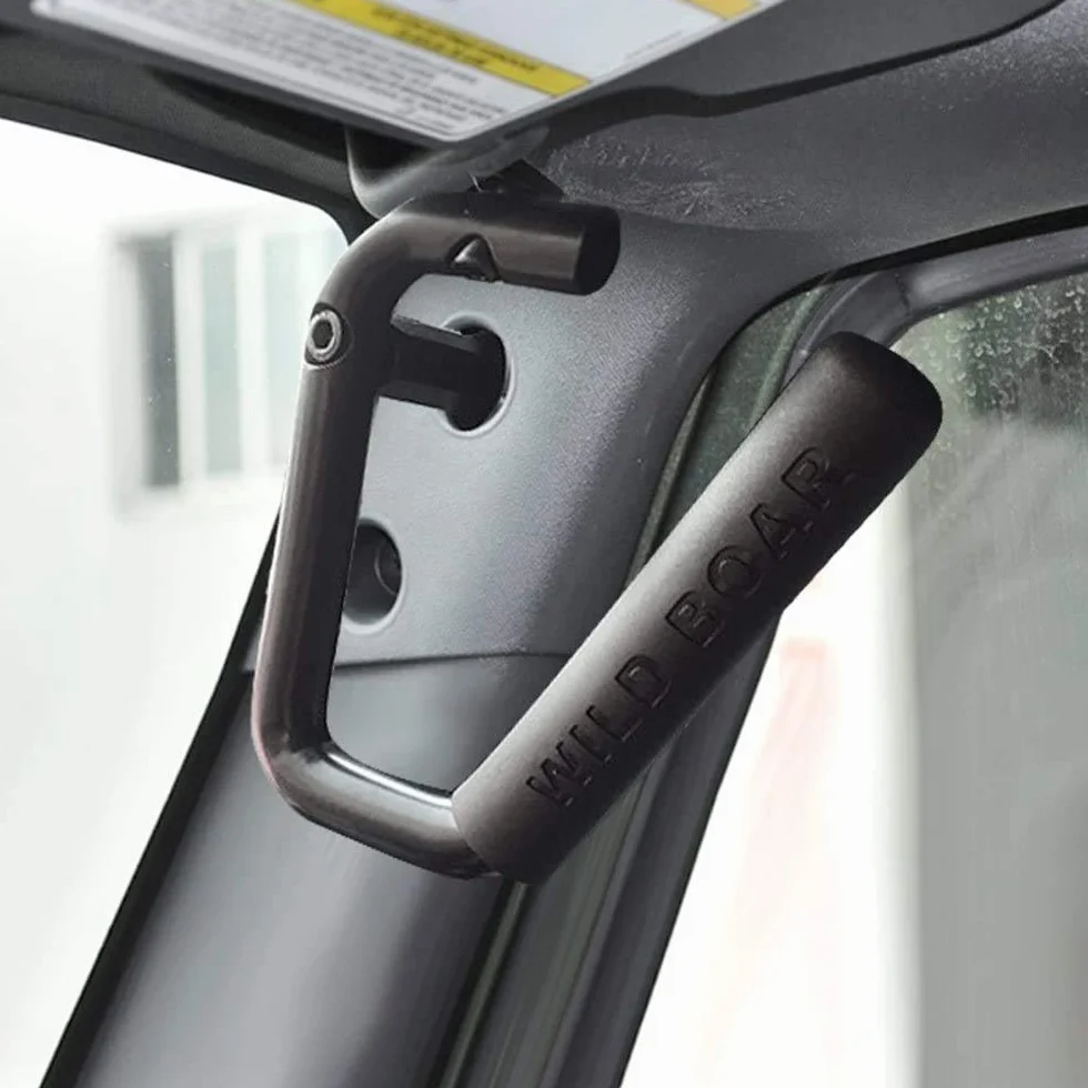 Przedni Uchwyt KATUR do Jeep Wrangler JK 2007-2017 2/4 Drzwi, Stal Czarny, 2 sztuk