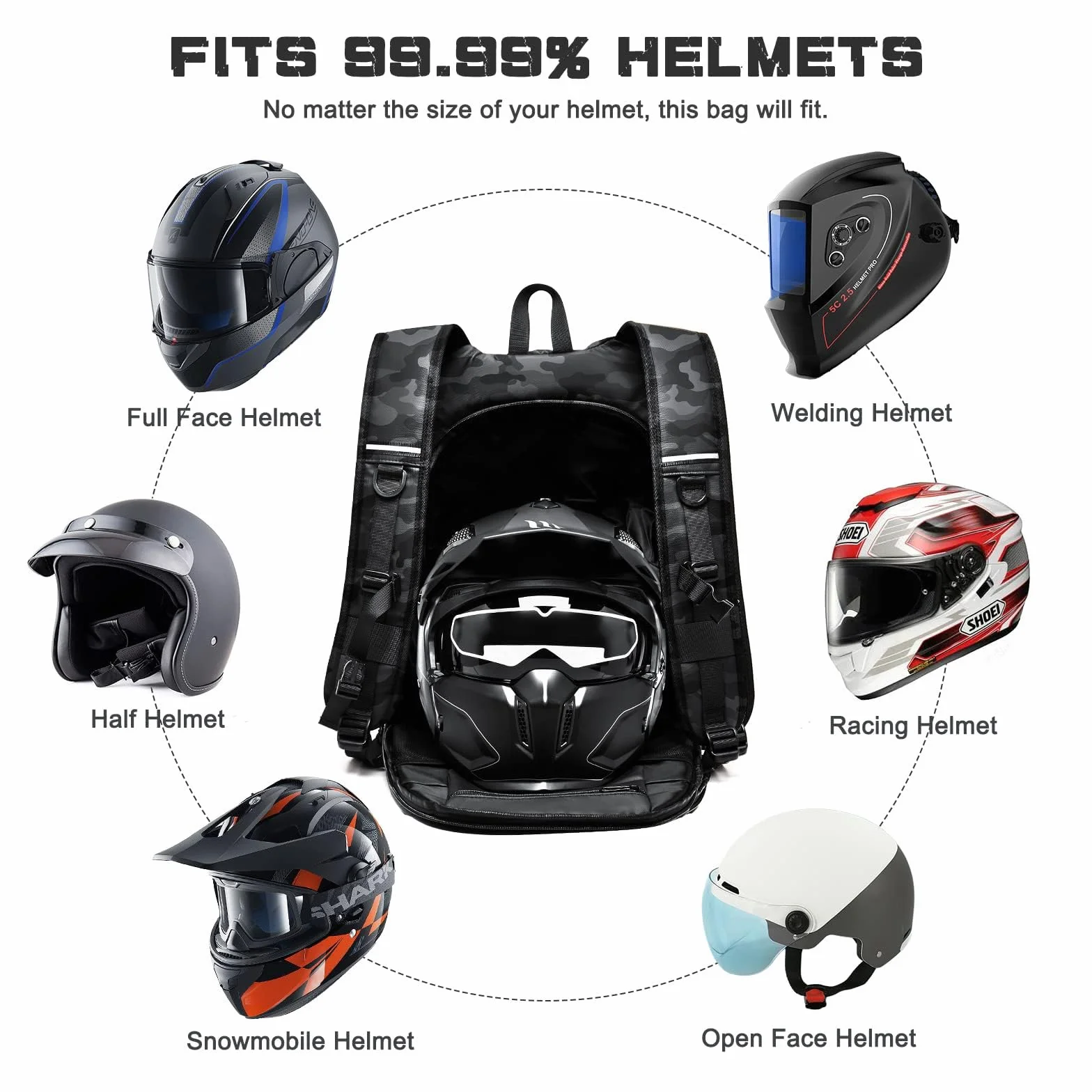 Plecak Motocyklowy Lekki Torba na Kask Motocyklowy wodoodporny plecak na kask duża pojemność plecaki podróżne Plecaki motocyklowe dla mężczyzn i kobiet,Co Czarny L