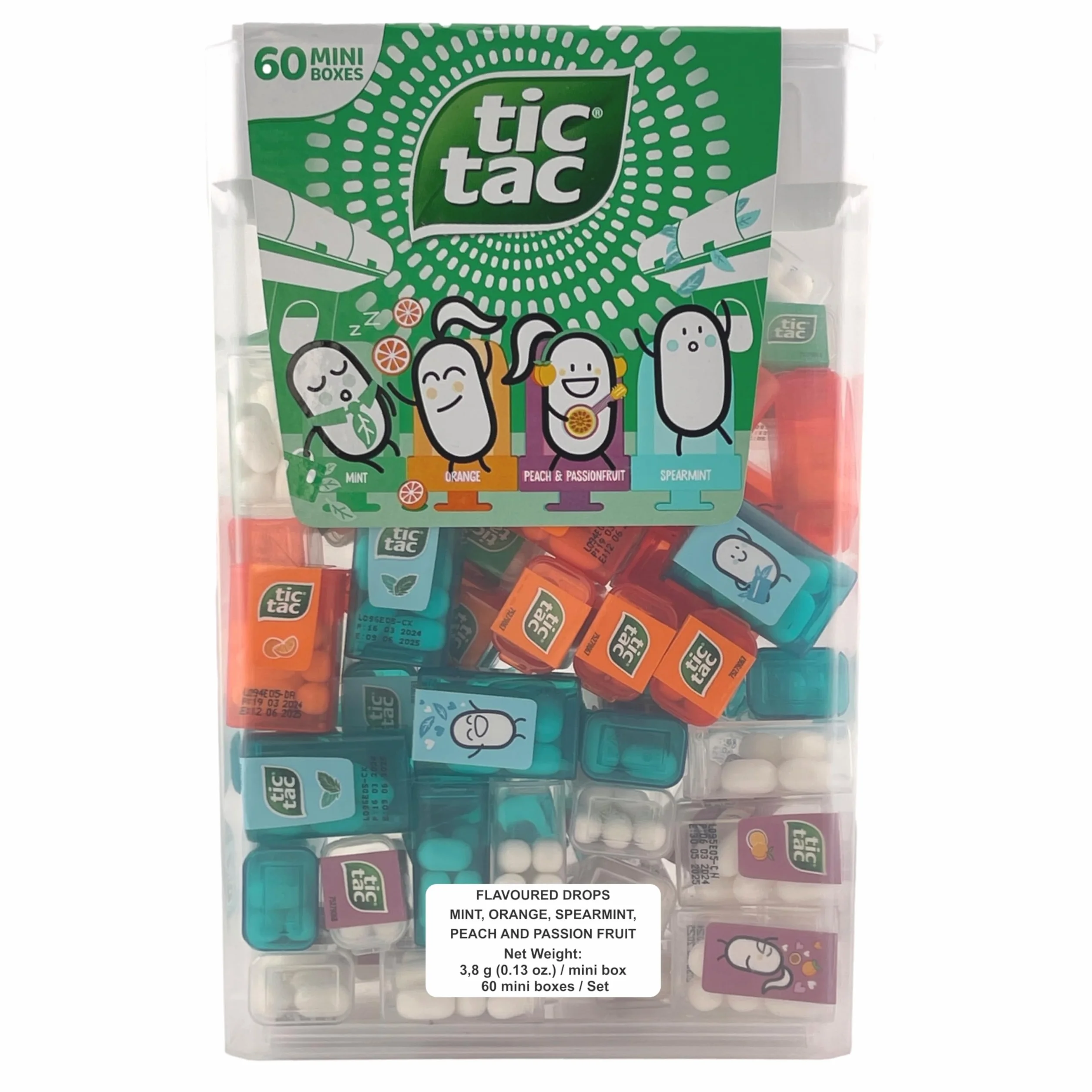 Tic Tac Pudełko 60 mini pudełek 234 g mięta pomarańcza brzoskwinia marakuja