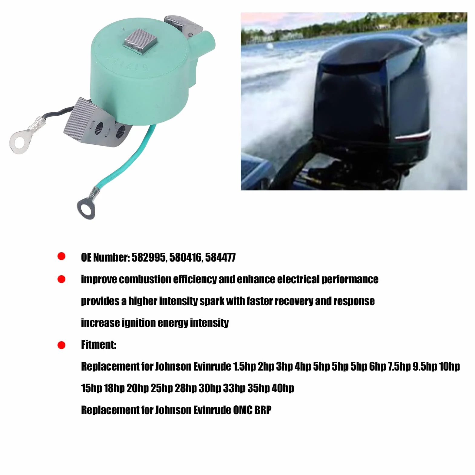 Cewki Zapłonowe Silnika Zaburtowego 582995 do Johnson Evinrude OMC BRP