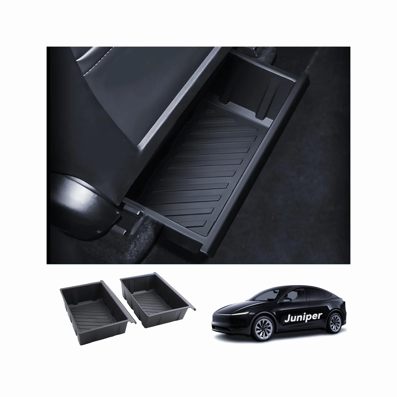 Organizer na siedzenia do Tesla Model Y 2023-2025 pudełko do przechowywania pod siedzeniem przednie siedzenia ukryta komora Tesla Y 2025 Juniper Model Y akcesoria (TPE)