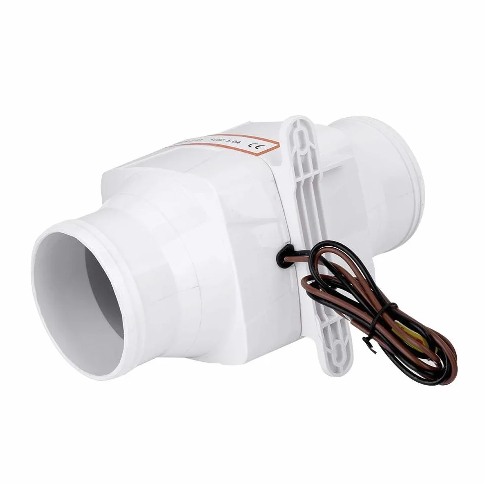Wentylator kanałowy dmuchawy powietrza 7,6 cm, DC 12 V, cichy w linii, morski dmuchawa zęzowa, wyciszony, mocny ekstraktor, wentylator kanałowy do pięknych jachtów, budynków, przyczep kempingowych