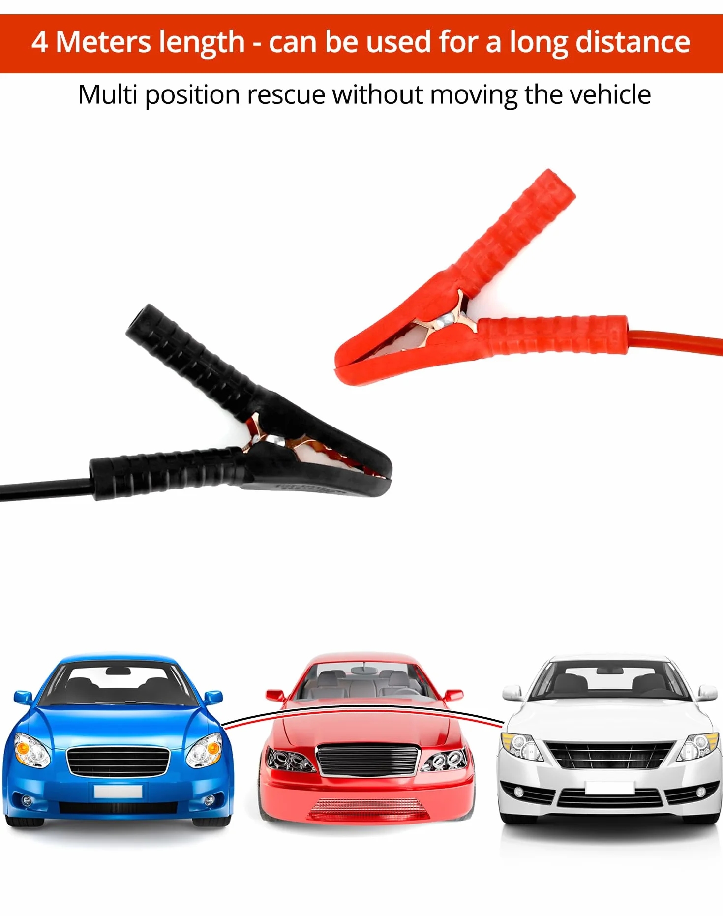 QWORK® 4 Meter 2000A Przewody rozruchowe do akumulatora samochodowego z torbą do przechowywania