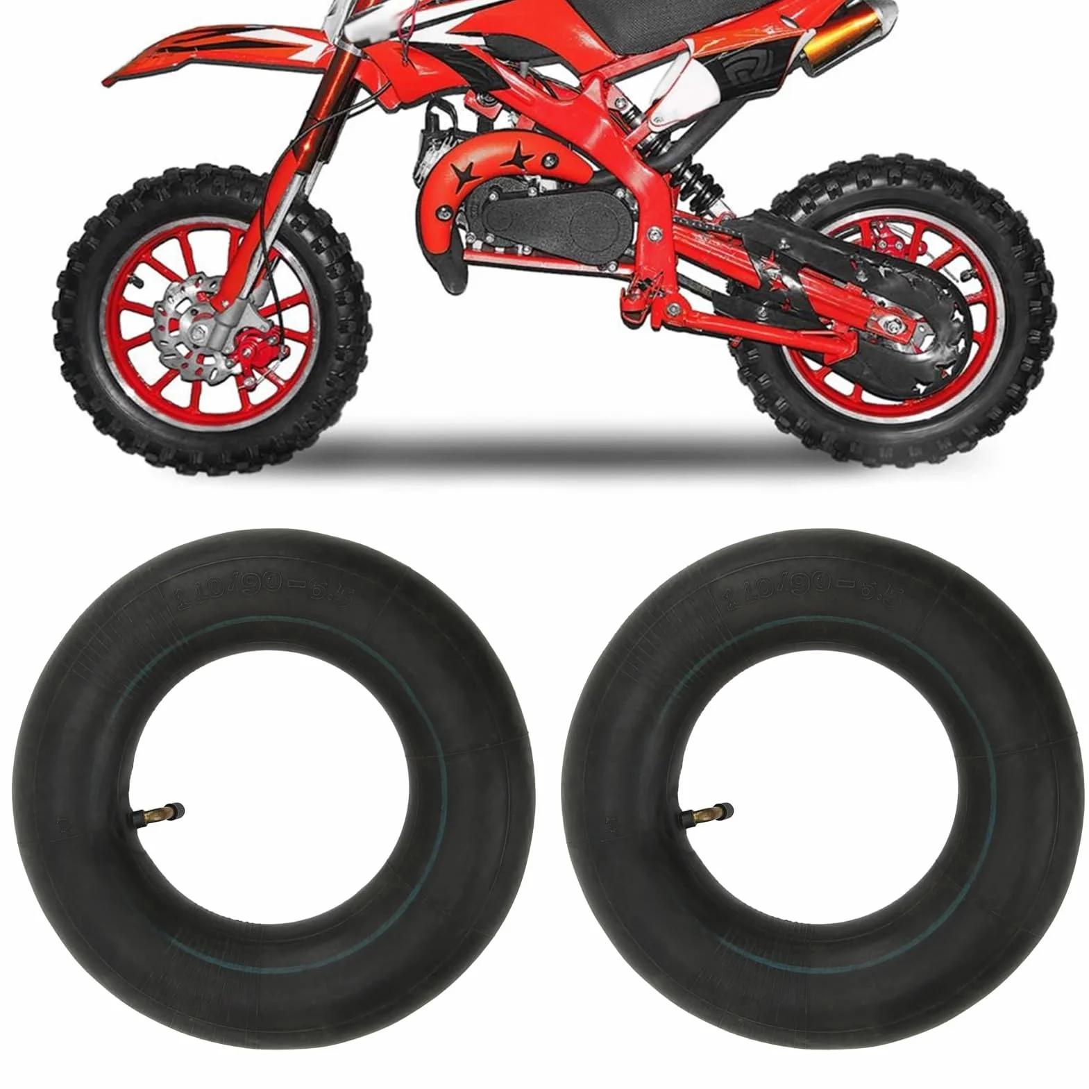 Dętka, 2X90/65-6.5 110/50-6.5 Dętka Opony do Skutery Elektryczne Mini Motorynka Motor Terenowy