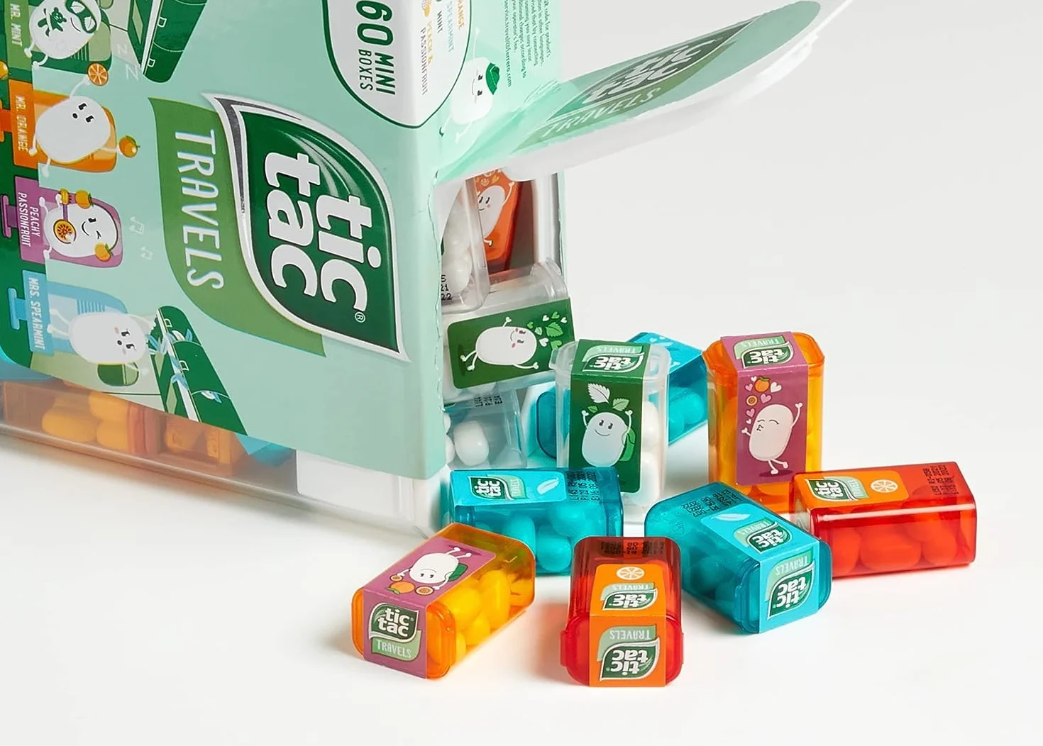 Tic Tac Travels Lilliput Cukierki drażetki z miętą pieprzową, 300 g, 60 miniopakowań