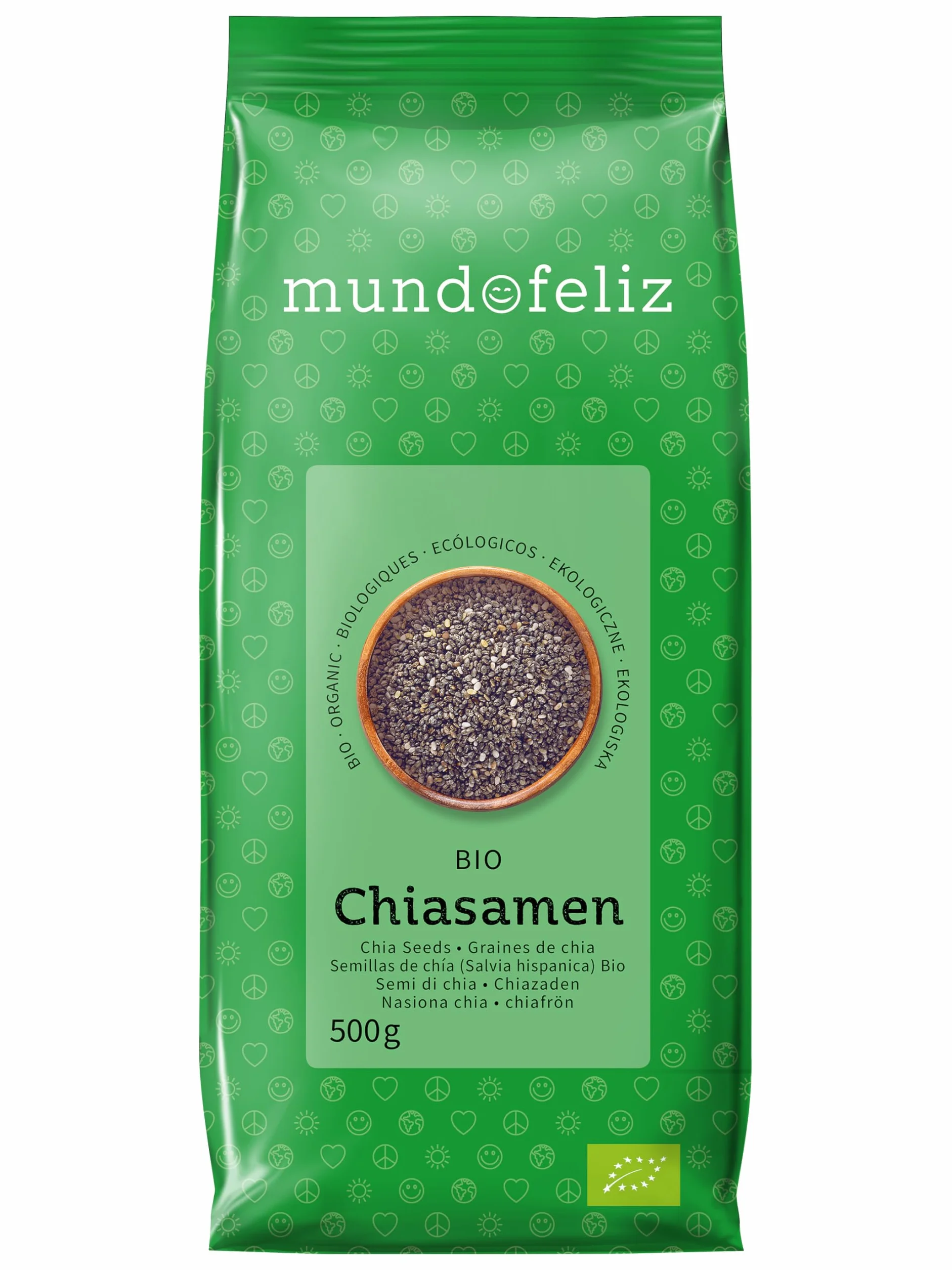 Mundo Feliz Organiczne Nasiona Chia, 500 G (4-Pak)