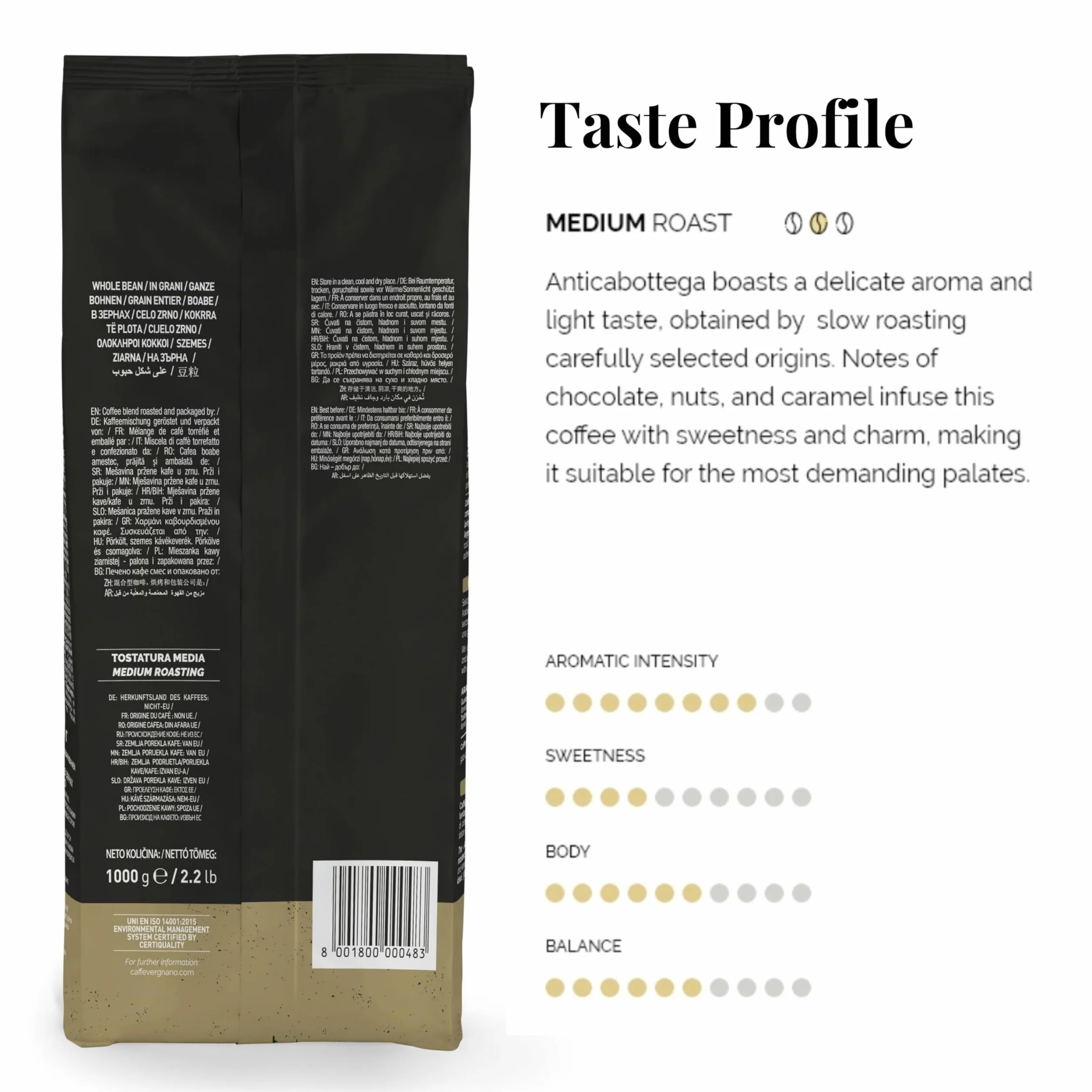 Caffè Vergnano 1882 Anticabottega Kawa Ziarnista, Espresso Roast