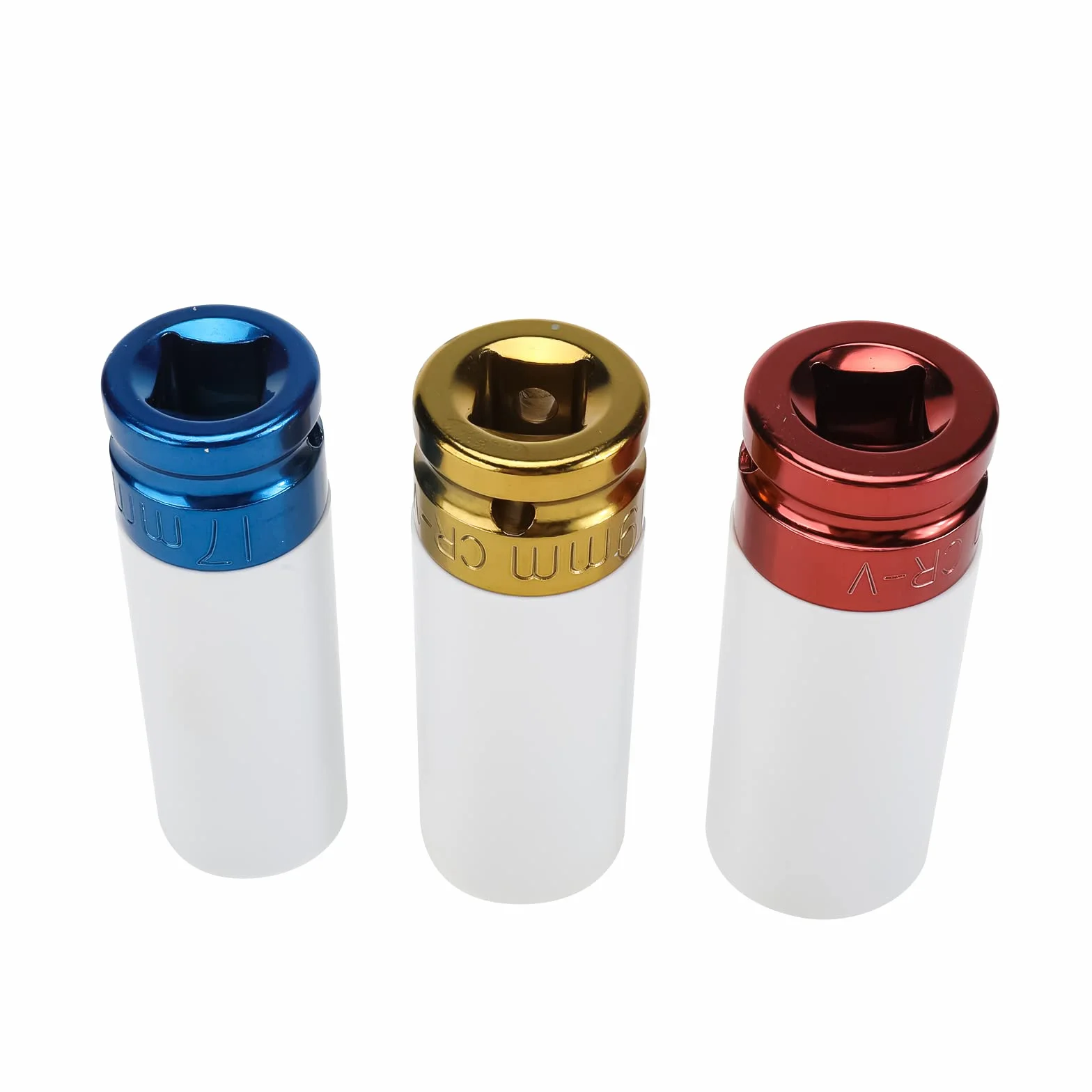 BOOMSTART 1/2" zestaw nasadek do nakrętek kół 17 19 21mm aluminiowe cienkie ochronne