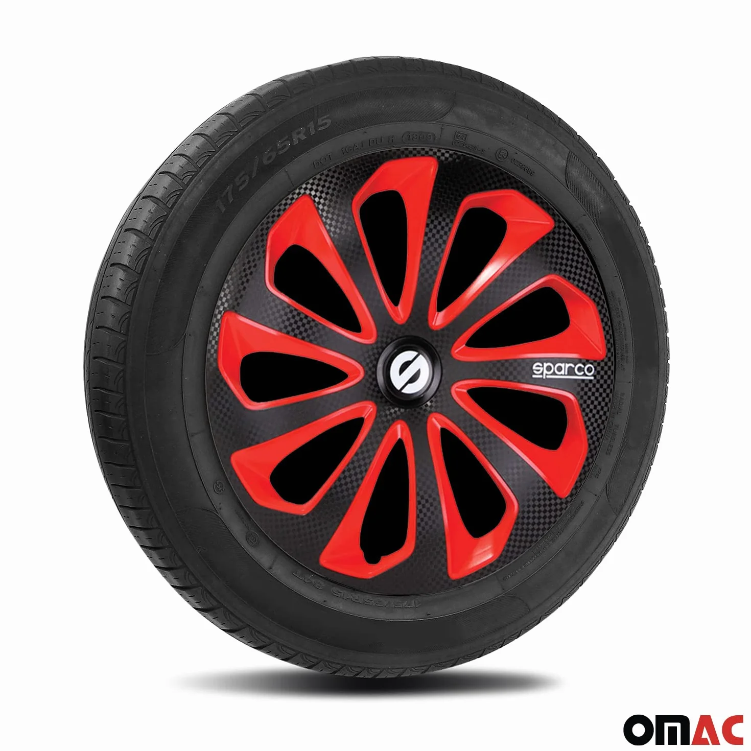 Sparco SP 1575BKRDC zestaw pokrowców na koła sycylia 15 cali czarny/czerwony/węglowy