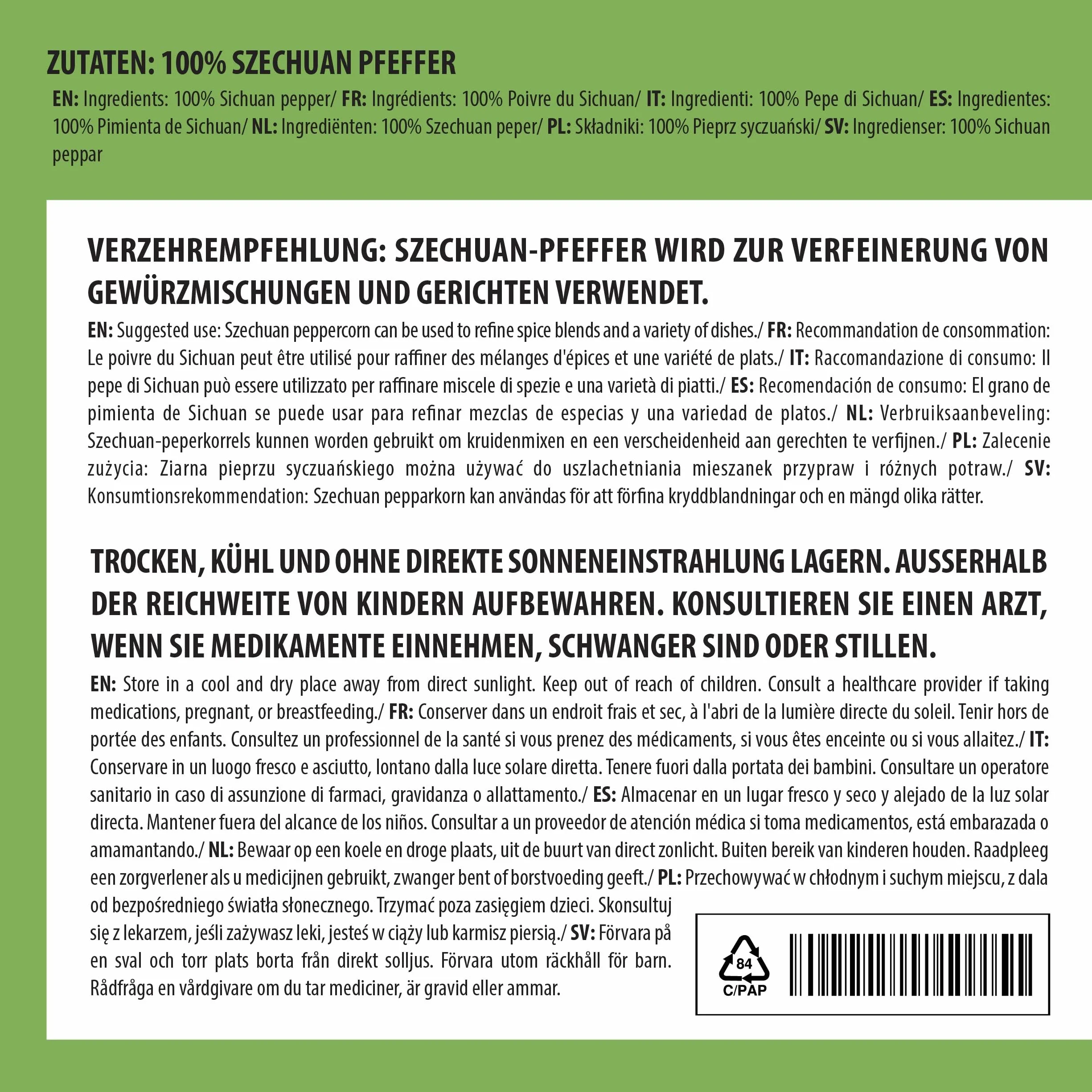 Pieprz Syczuański Cały 40g Czerwony Ziarna Szechuan
