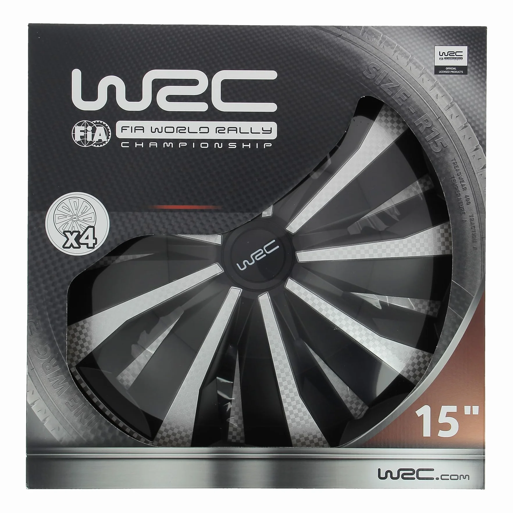 WRC 7498 Box kołpaki 15" Carbon Style, Pouces