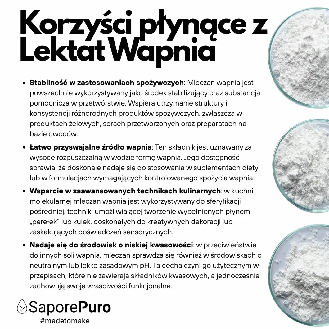 Saporepuro Mleczan wapnia w proszku 250 gr