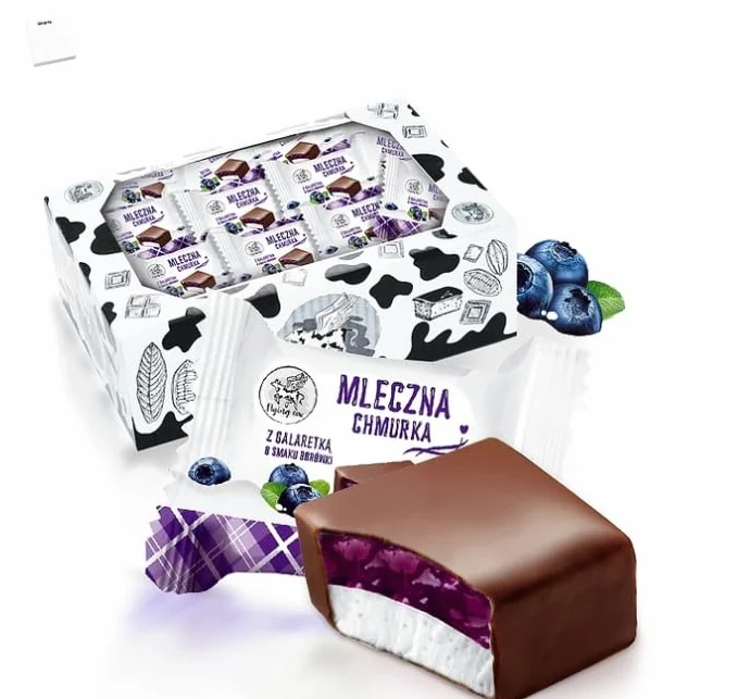 Cukierki Mleczna Chmurka z Galaretką o smaku Borówkowym AIM 1 kg Shipsy Block