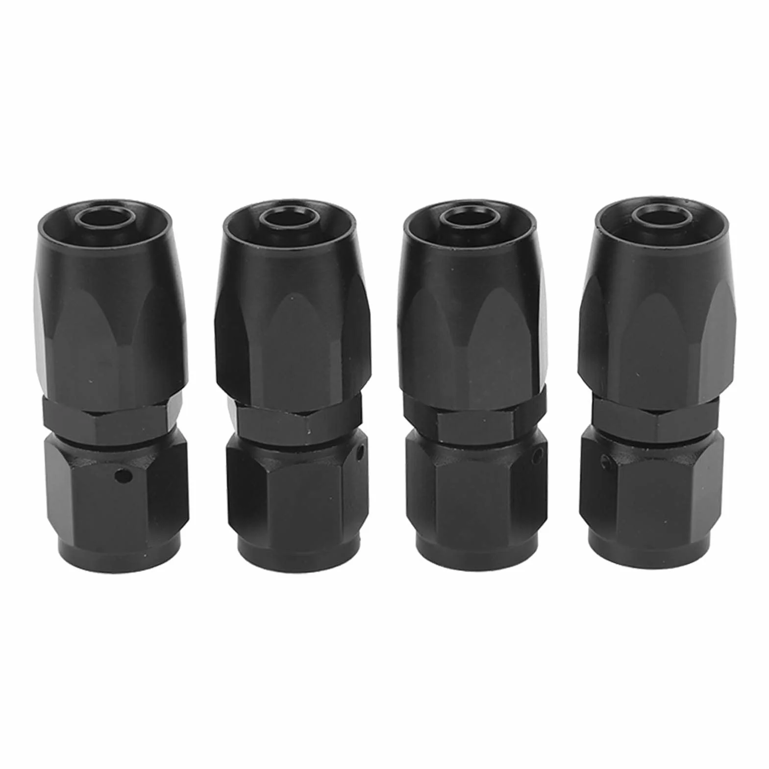 Końcówka Węża Przewodu Gazowego Opałowego, 4 Szt. Uniwersalna Aluminiowa AN6 0 Stopni Prosta Obrotowa Końcówka Węża Adapter do Montażu Modyfikacja Samochodu Czarna na