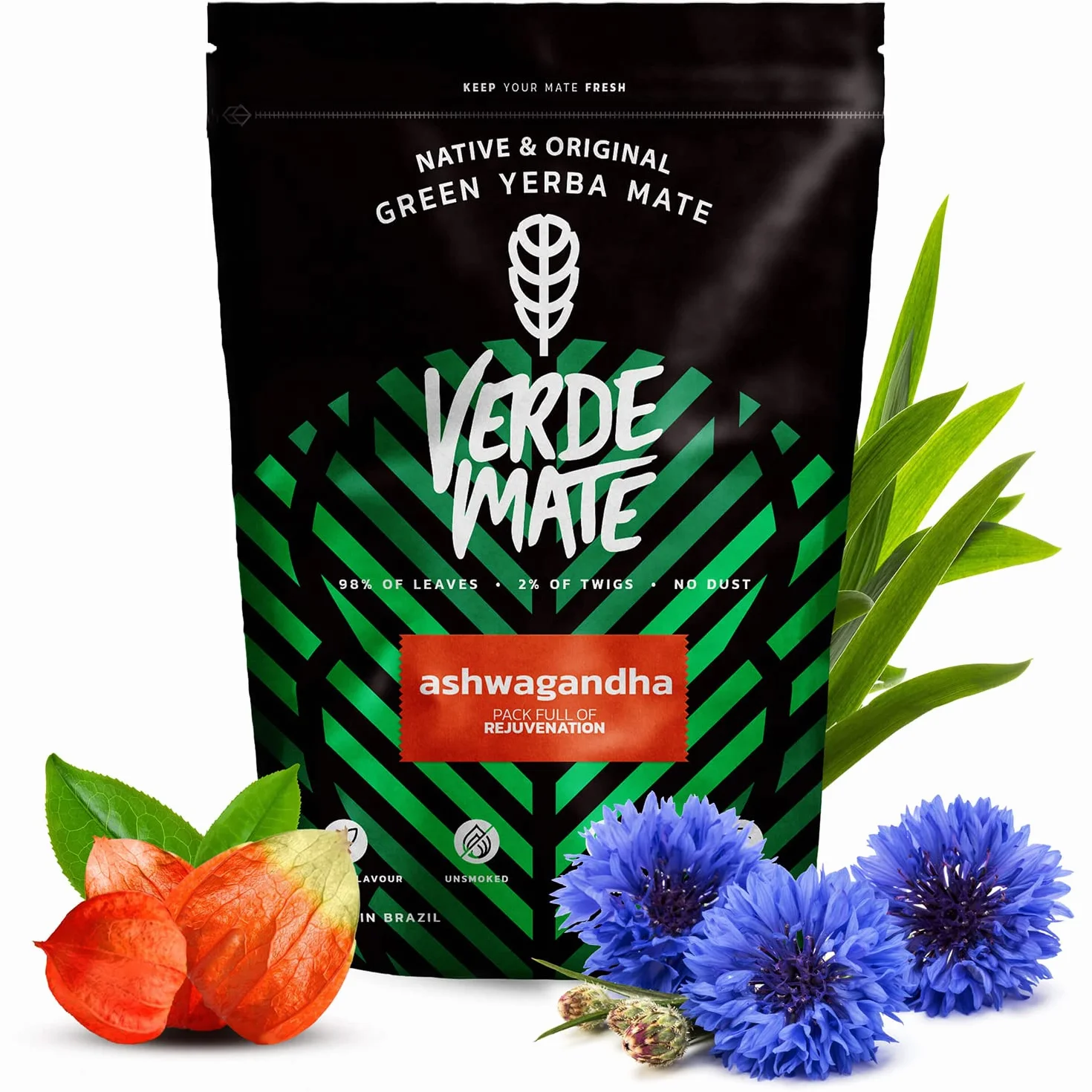 Yerba Mate owocowy zestaw 6 x 500 g z guaraną, owocami lasu, ananasem, Aszwagandhą, brazylijska, zielona herbata