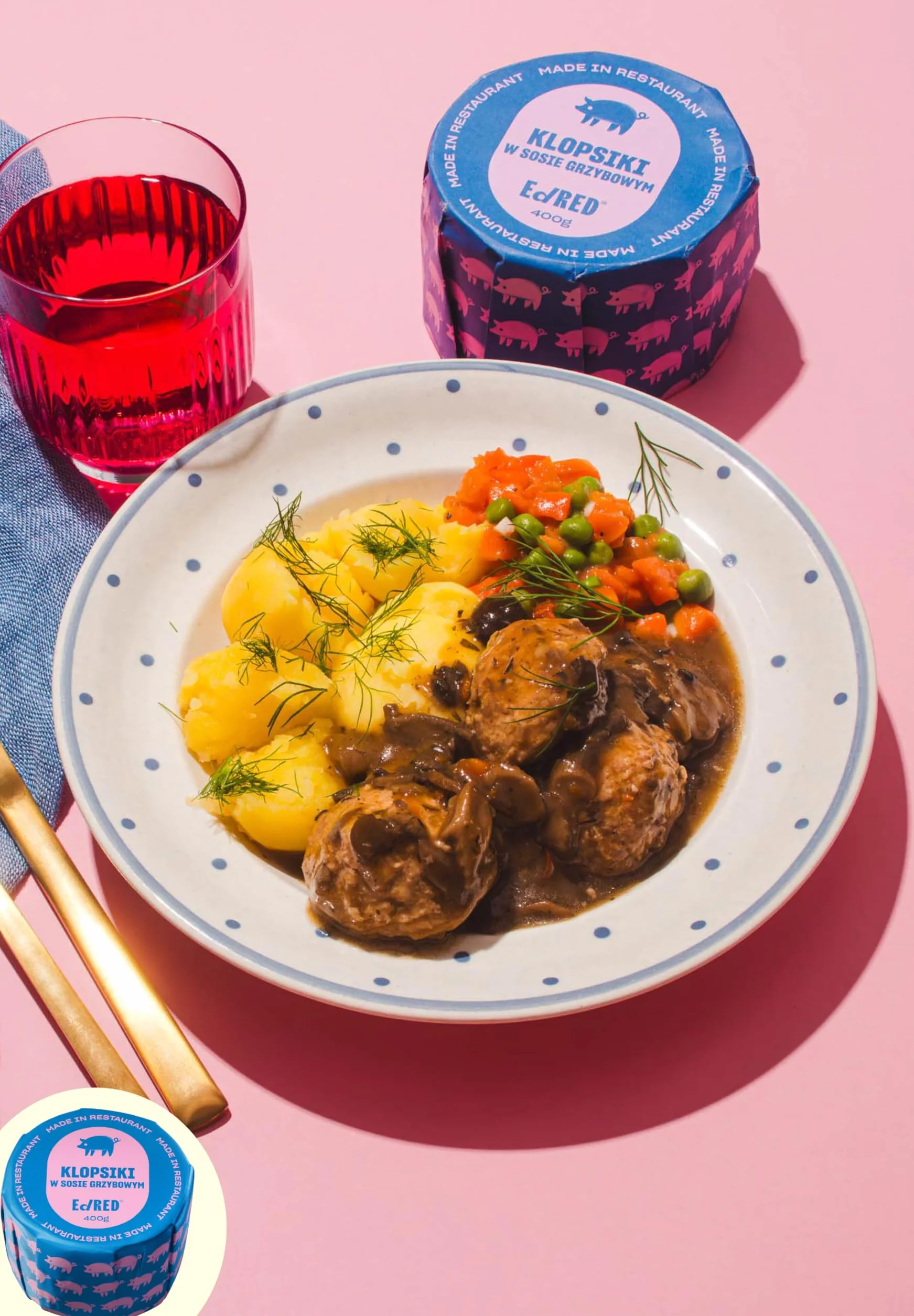 Klopsiki wieprzowe w sosie grzybowym 400 g dania gotowe restauracyjny smak
