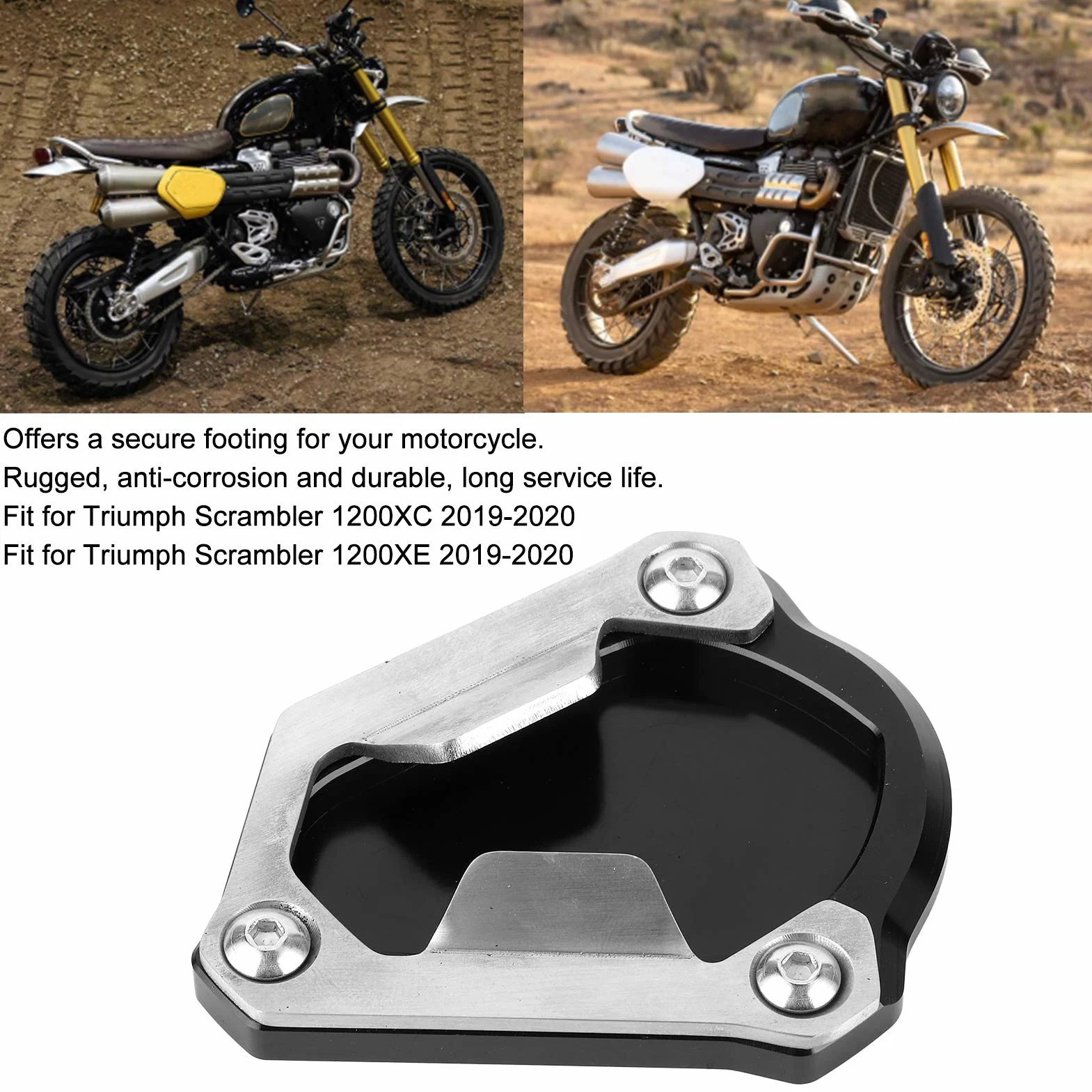 Podkładka przedłużająca Qiilu, powiększalnik podpórki bocznej do Scrambler 1200XC 1200XE 2019-2020