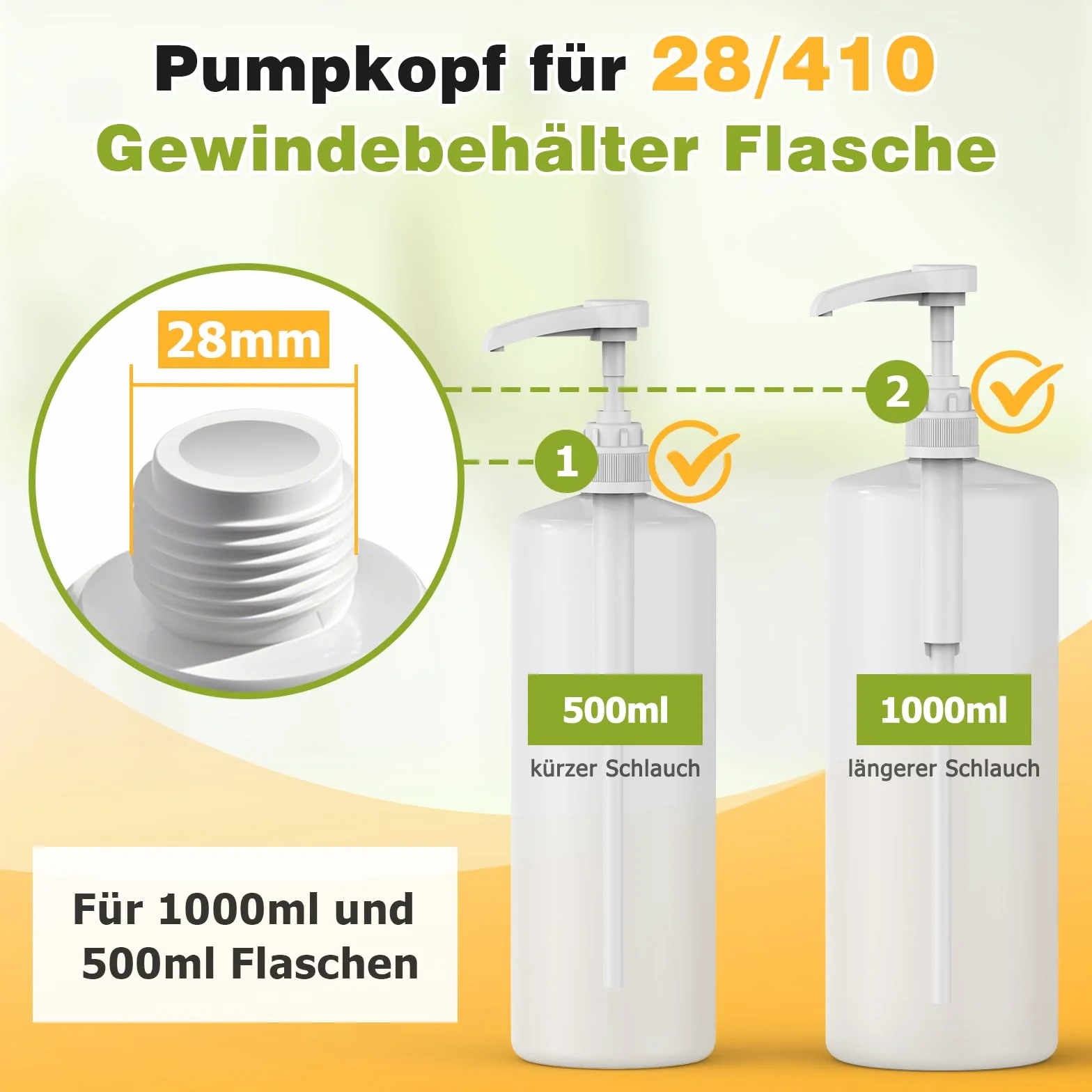 Pompa dozująca Vital Drink 3-częściowa do butelek 500 ml/1000 ml z wężami