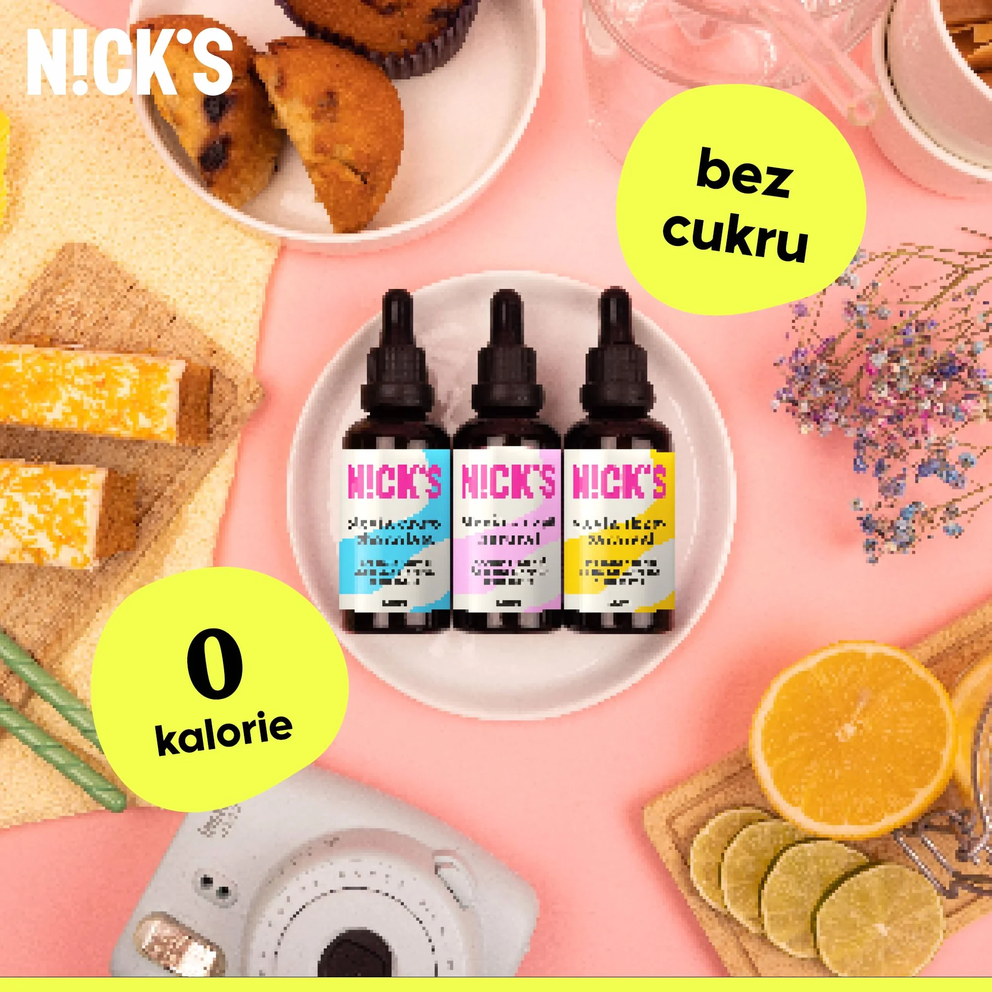 NICKS naturalne krople stewii waniliowy płynny słodzik 50 ml bez cukru zero kalorii keto